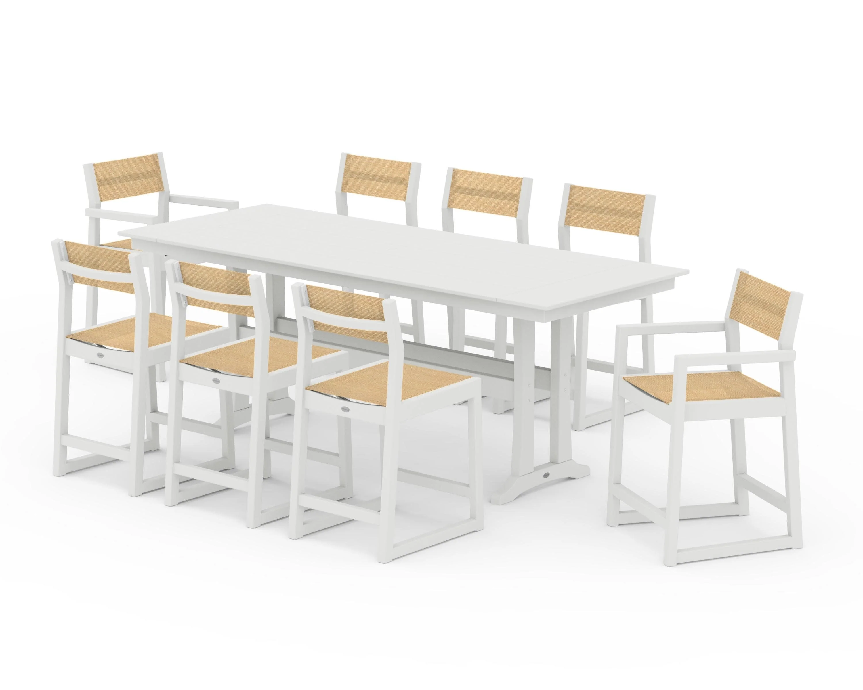 EDGE Sling 9-Piece Farmhouse Counter Set with Trestle Legs - Image 33