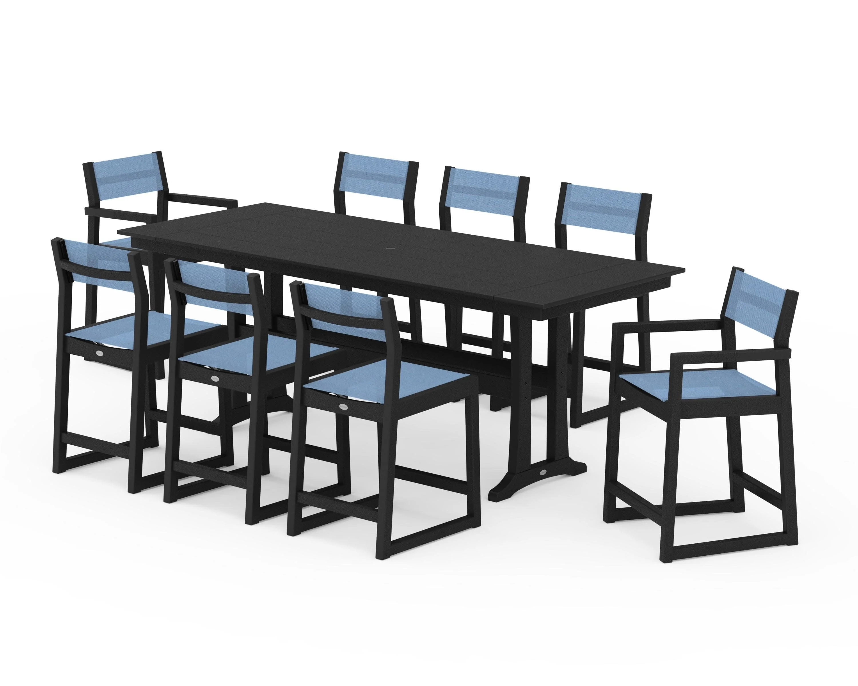 EDGE Sling 9-Piece Farmhouse Counter Set with Trestle Legs - Image 5