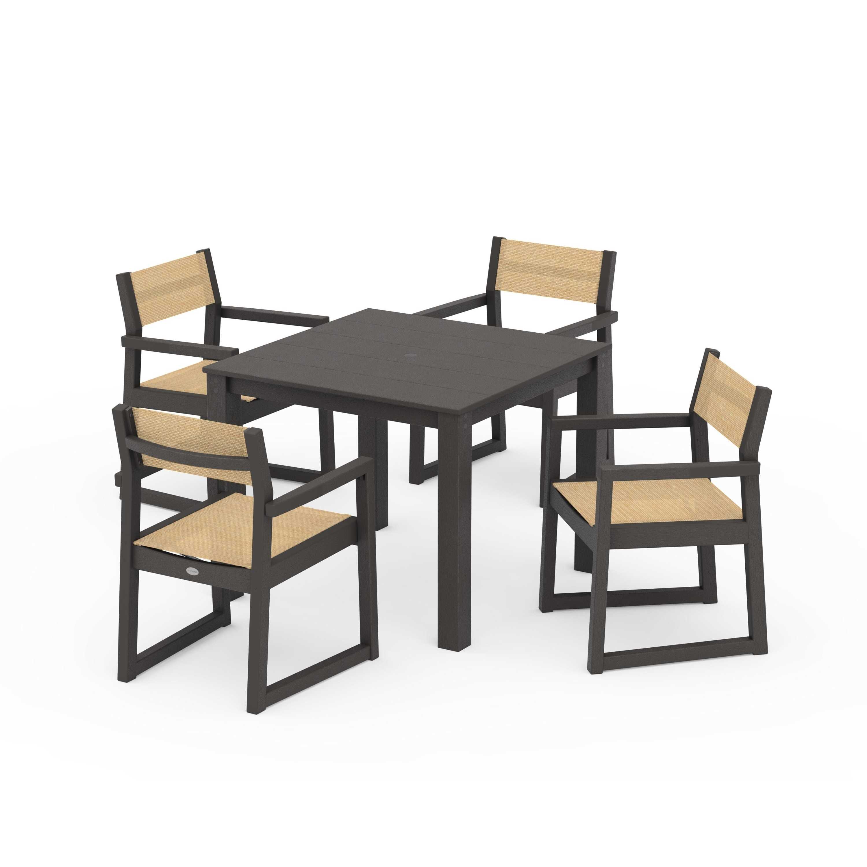 EDGE Sling Arm Chair 5-Piece Parsons Dining Set - Image 116