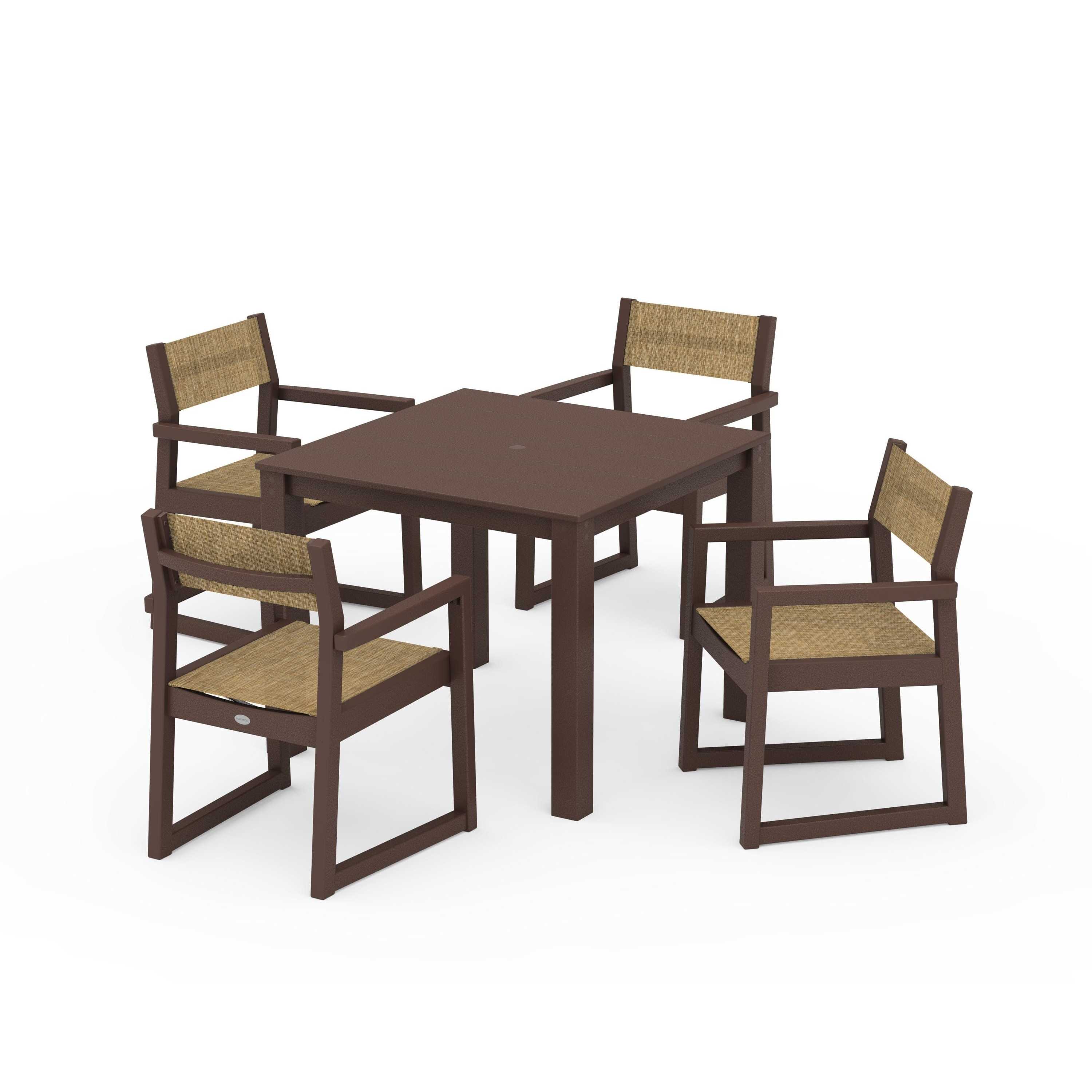 EDGE Sling Arm Chair 5-Piece Parsons Dining Set - Image 38