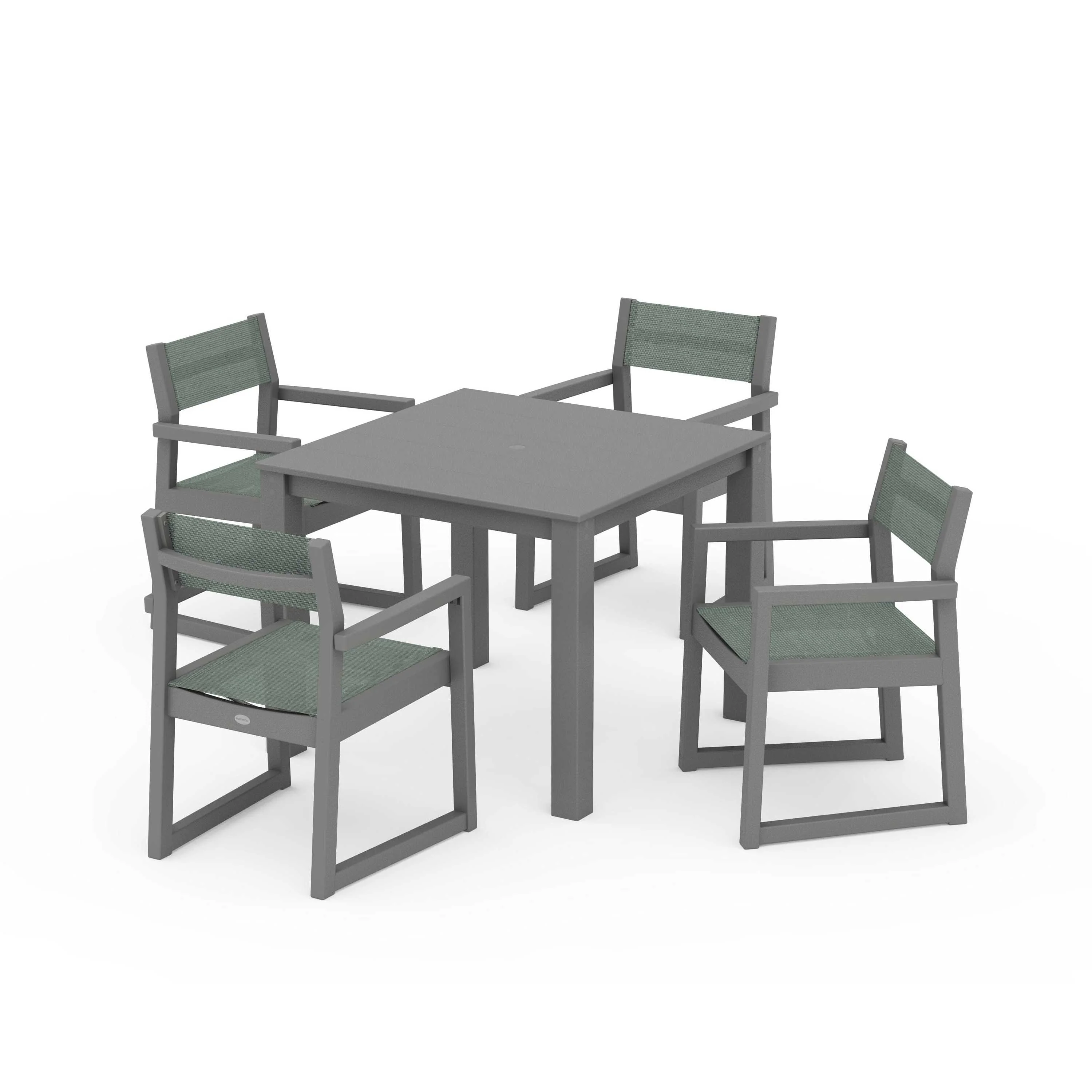 EDGE Sling Arm Chair 5-Piece Parsons Dining Set - Image 41