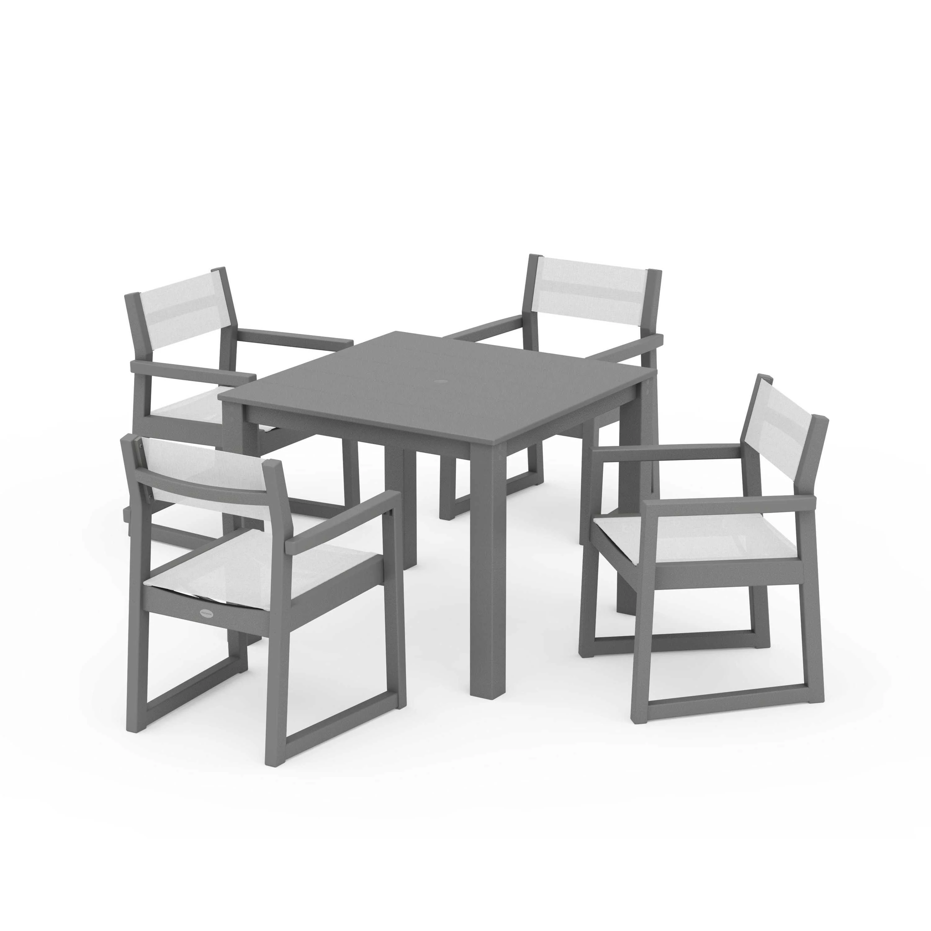 EDGE Sling Arm Chair 5-Piece Parsons Dining Set - Image 49