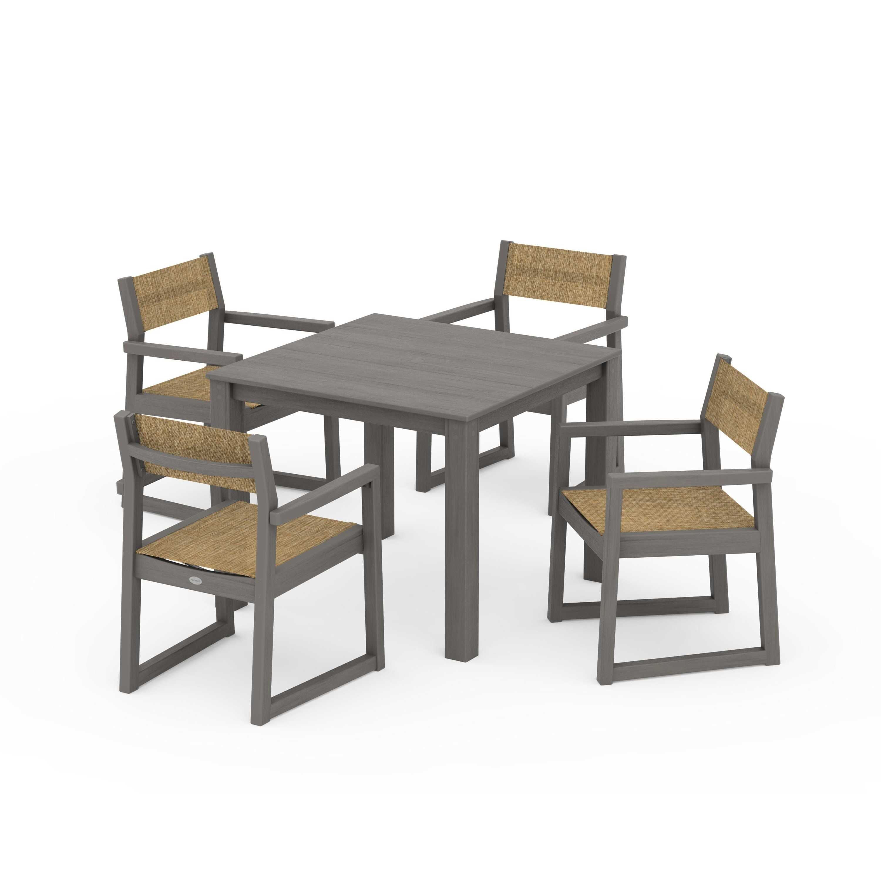 EDGE Sling Arm Chair 5-Piece Parsons Dining Set - Image 76