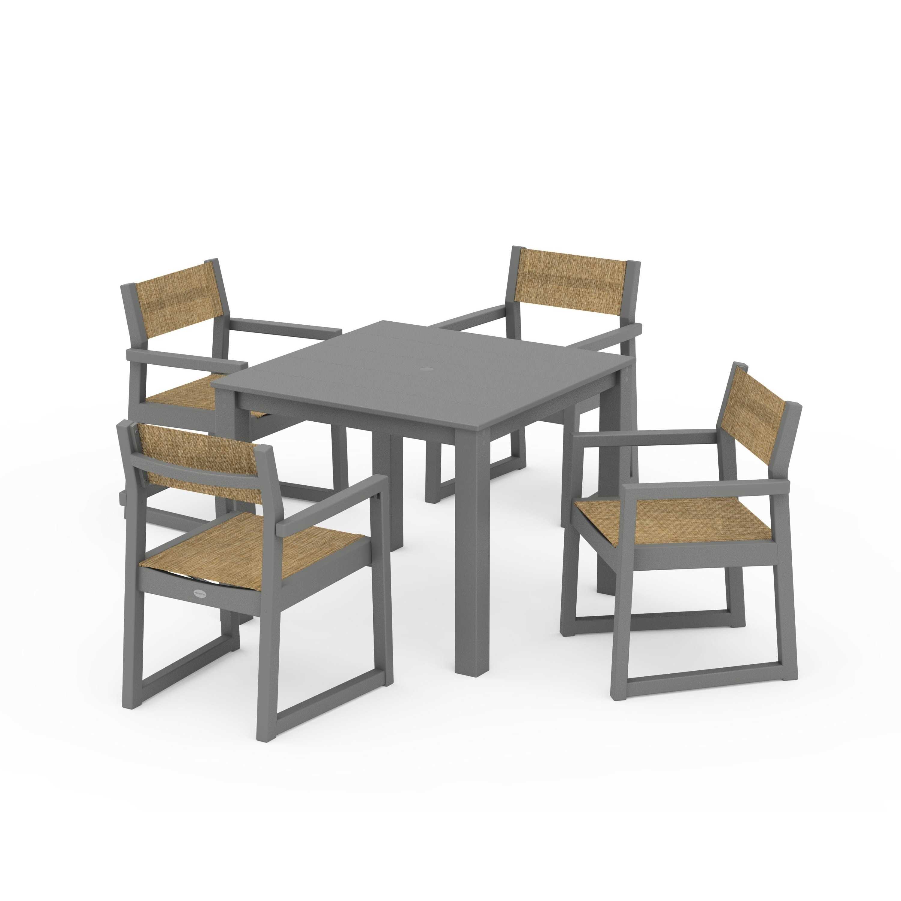 EDGE Sling Arm Chair 5-Piece Parsons Dining Set - Image 86