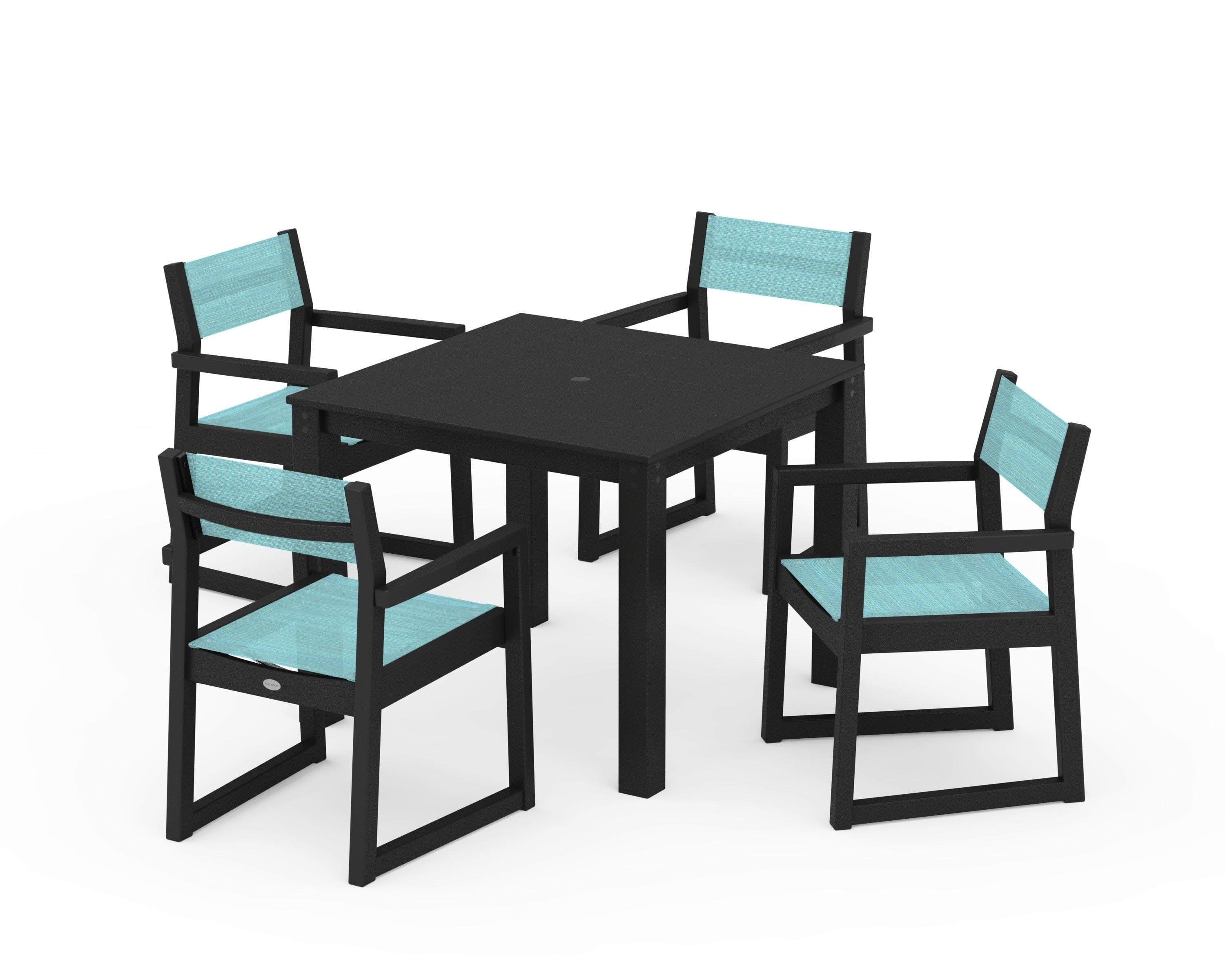 EDGE Sling Arm Chair 5-Piece Parsons Dining Set - Image 9