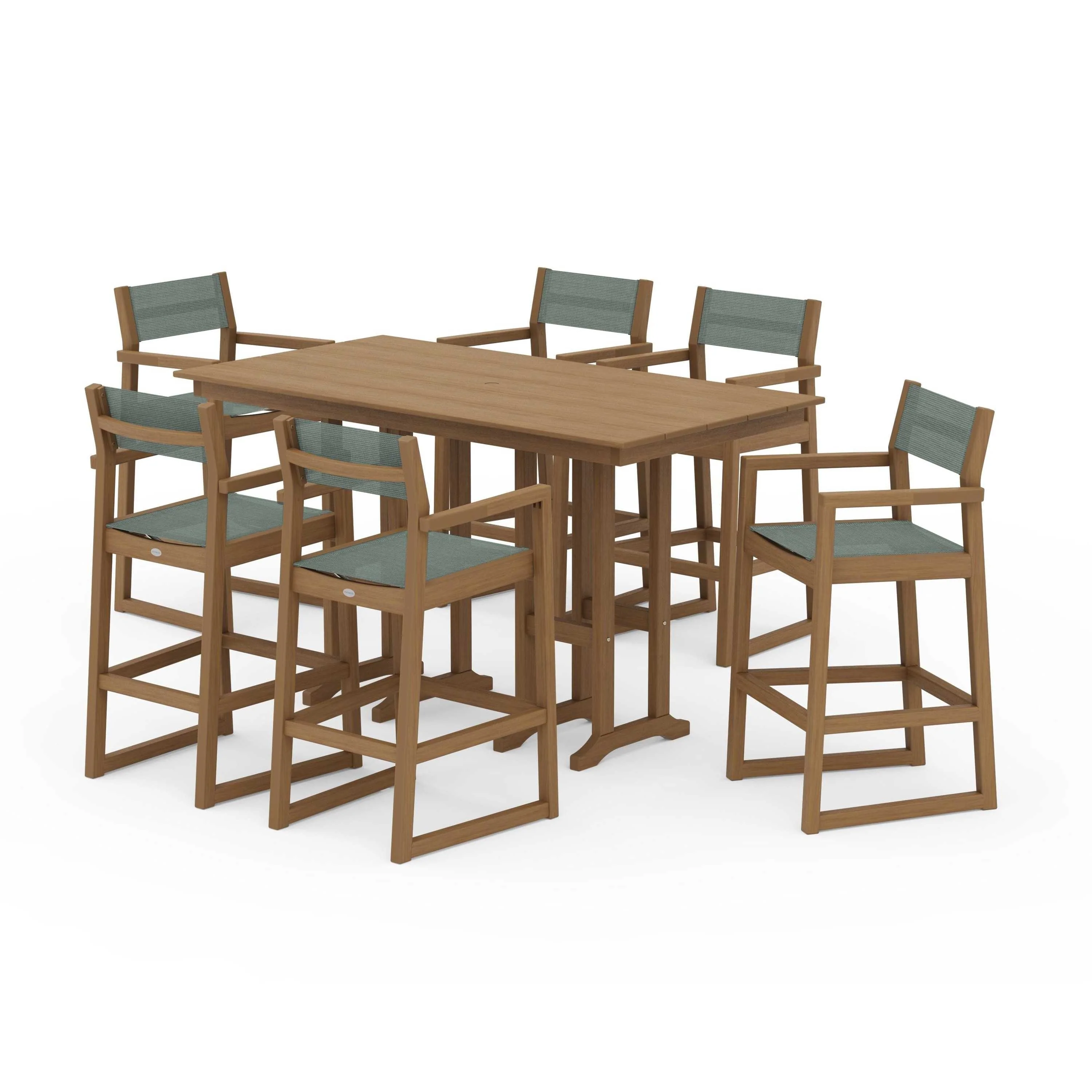 EDGE Sling Arm Chair 7-Piece Farmhouse Bar Set - Image 100
