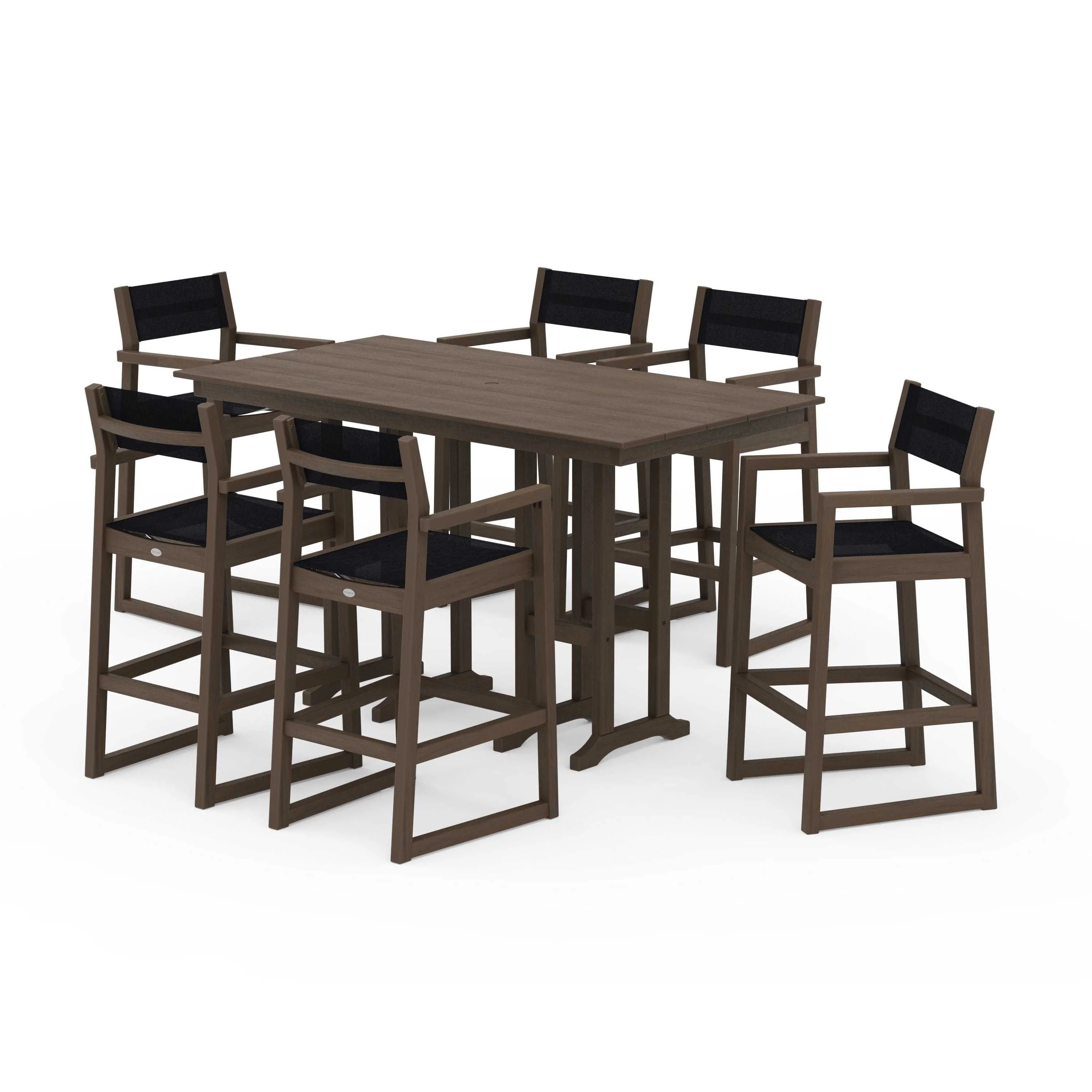 EDGE Sling Arm Chair 7-Piece Farmhouse Bar Set - Image 102