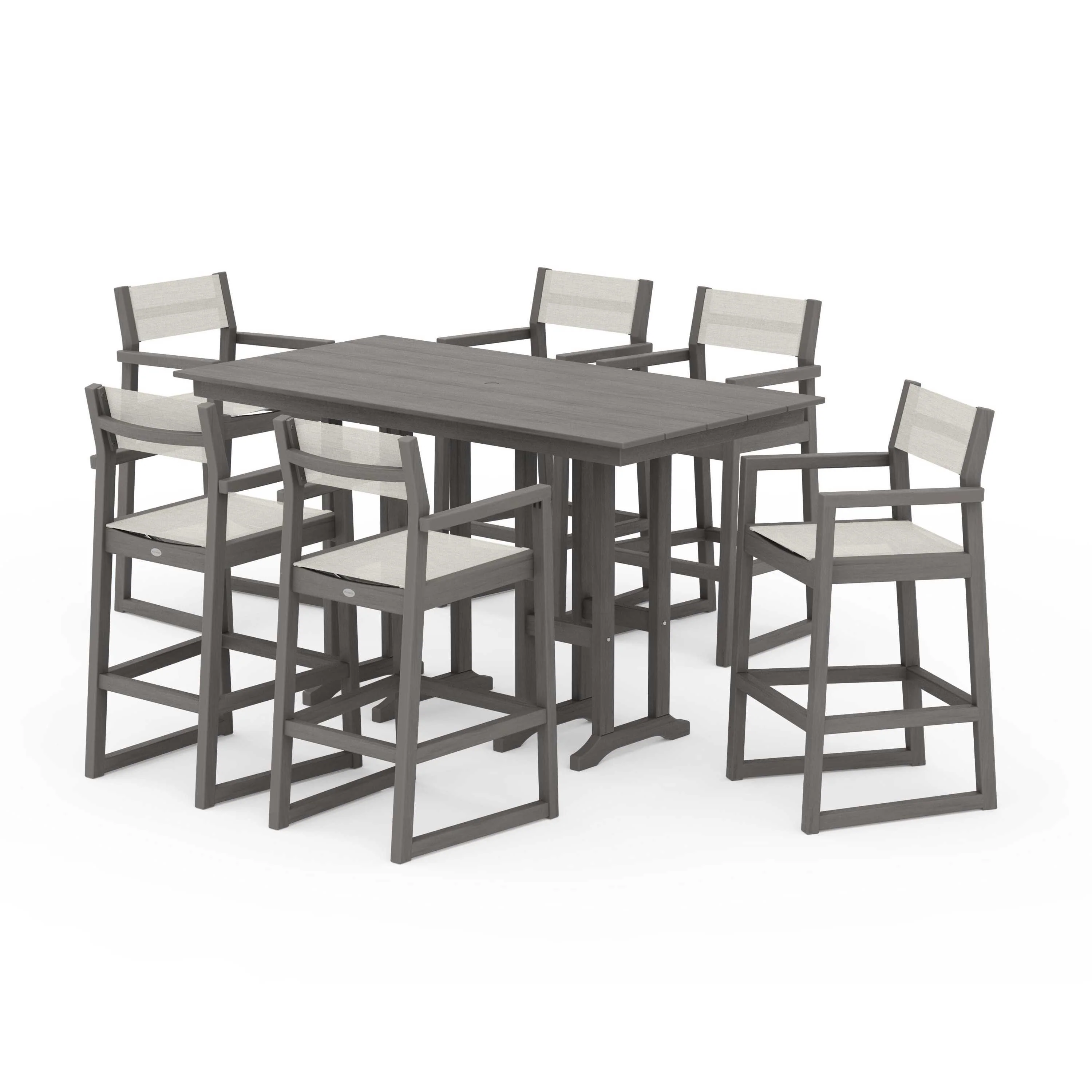 EDGE Sling Arm Chair 7-Piece Farmhouse Bar Set - Image 104