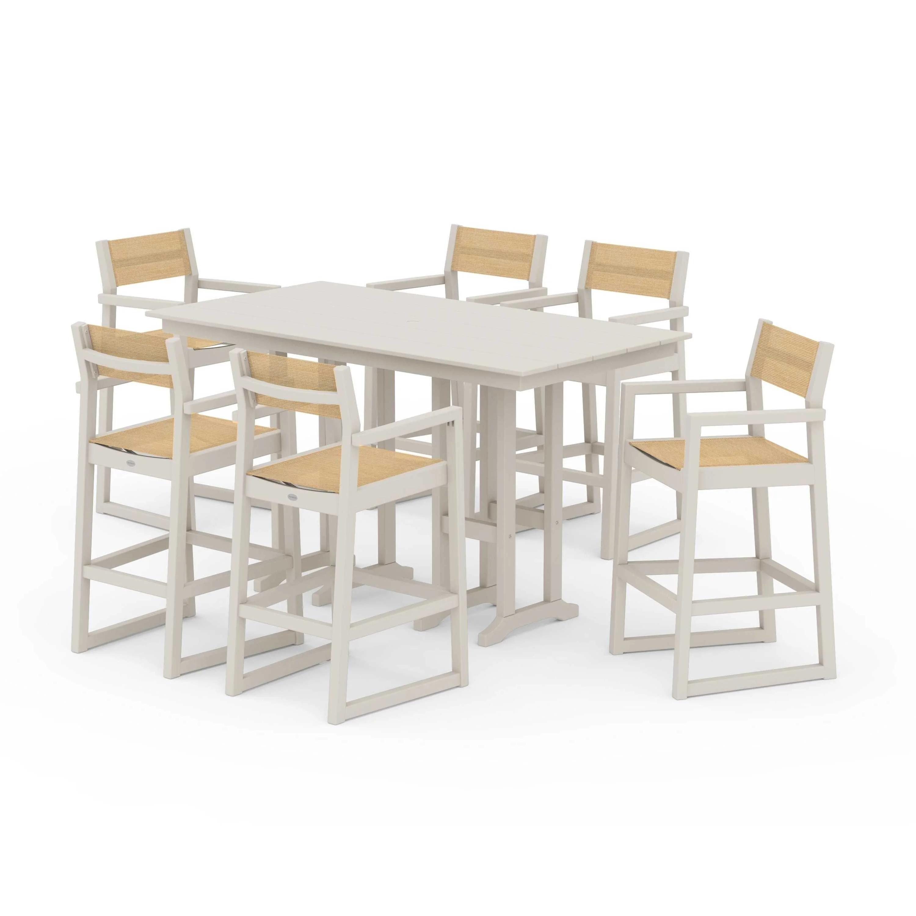 EDGE Sling Arm Chair 7-Piece Farmhouse Bar Set - Image 105