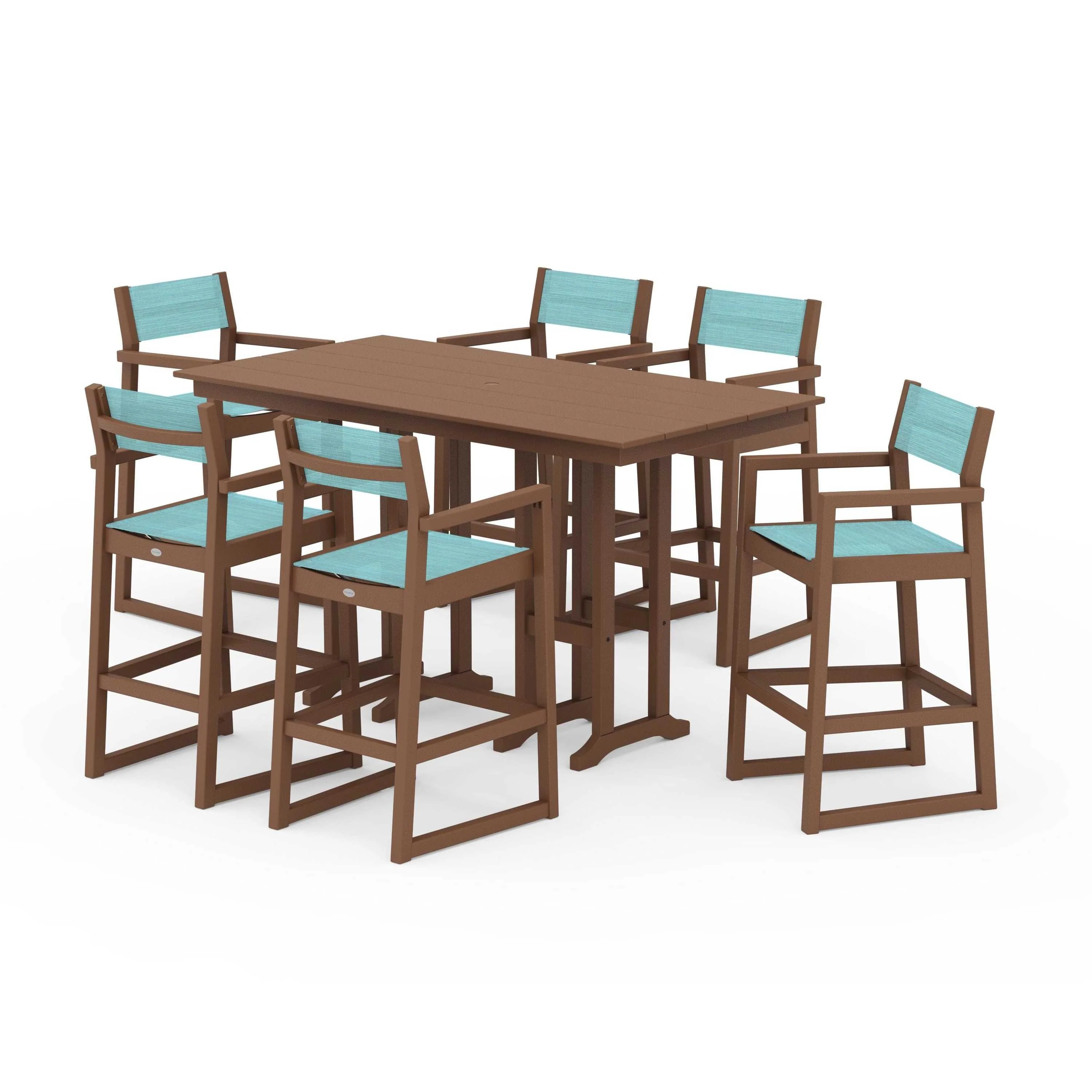 EDGE Sling Arm Chair 7-Piece Farmhouse Bar Set - Image 106