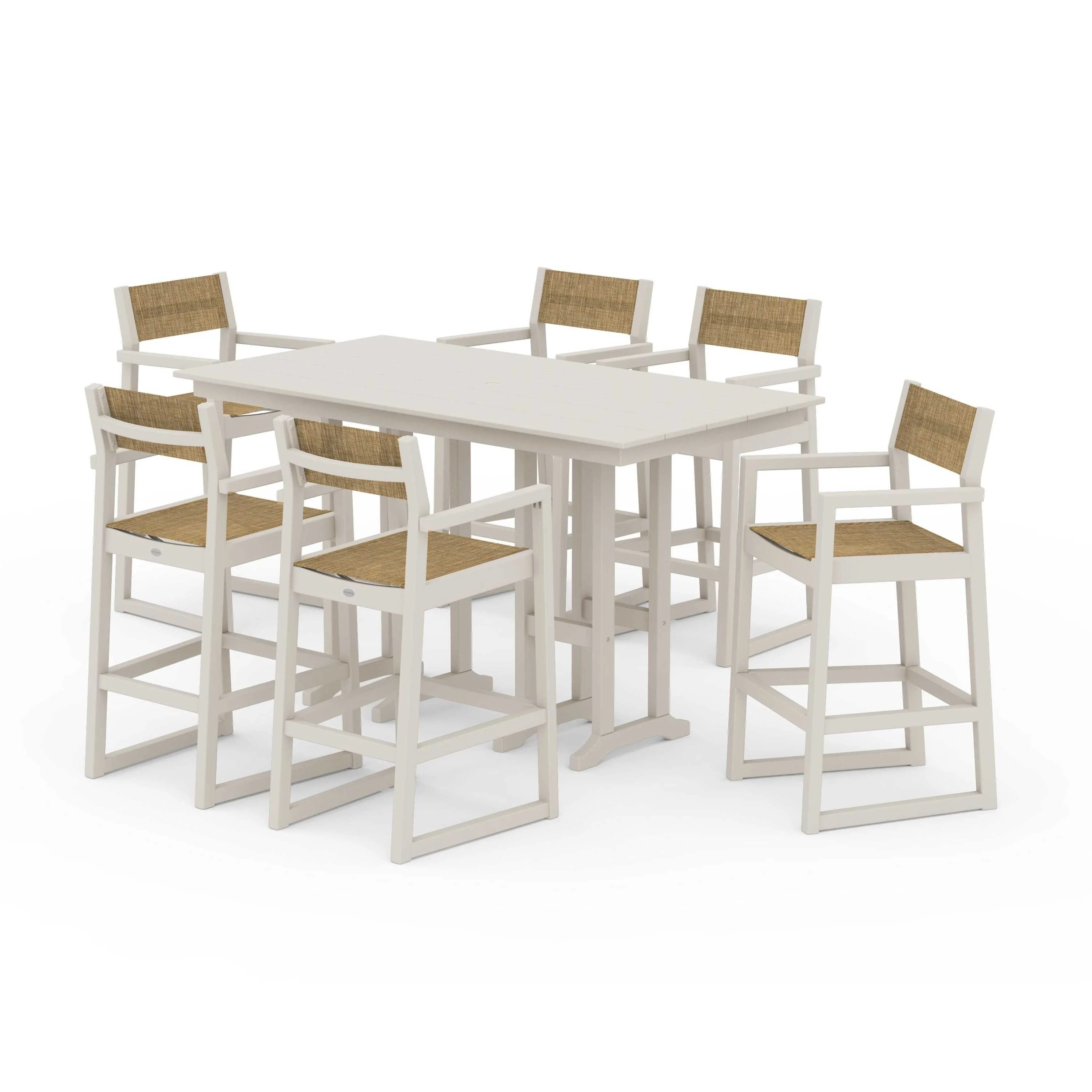 EDGE Sling Arm Chair 7-Piece Farmhouse Bar Set - Image 107