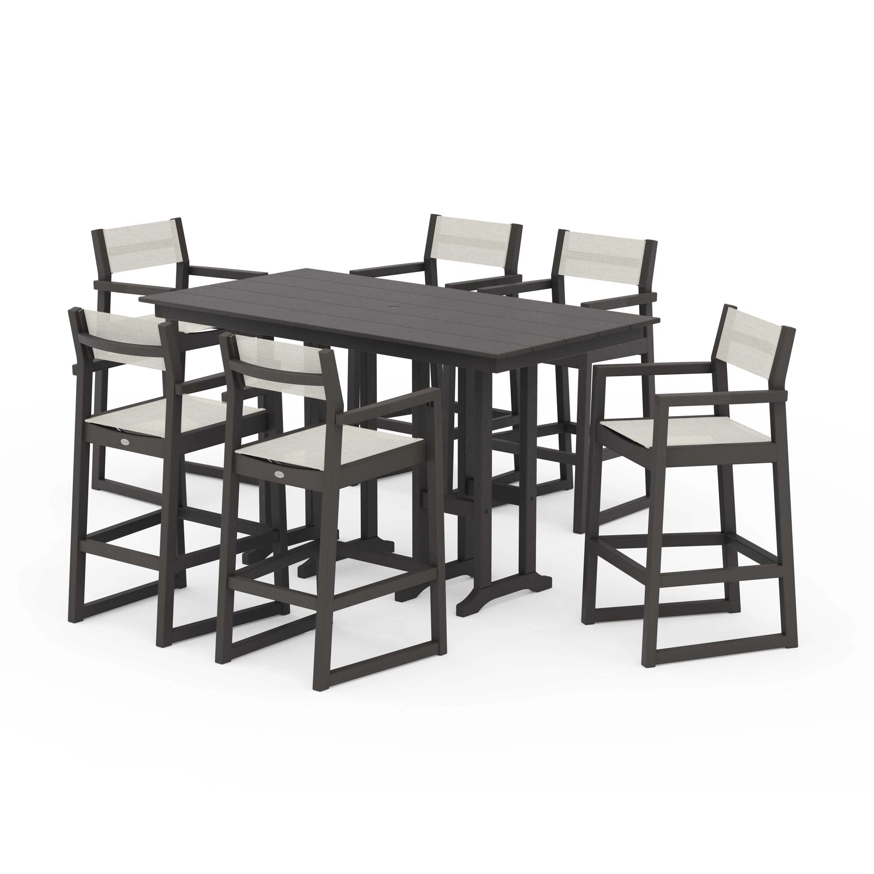 EDGE Sling Arm Chair 7-Piece Farmhouse Bar Set - Image 108