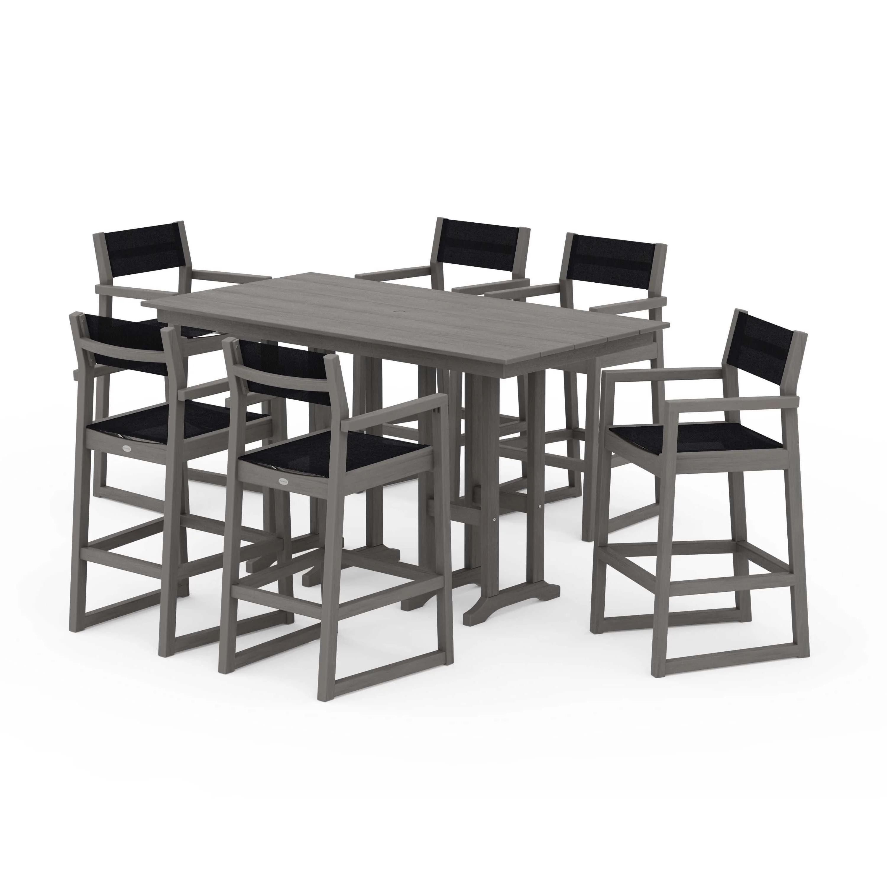 EDGE Sling Arm Chair 7-Piece Farmhouse Bar Set - Image 109