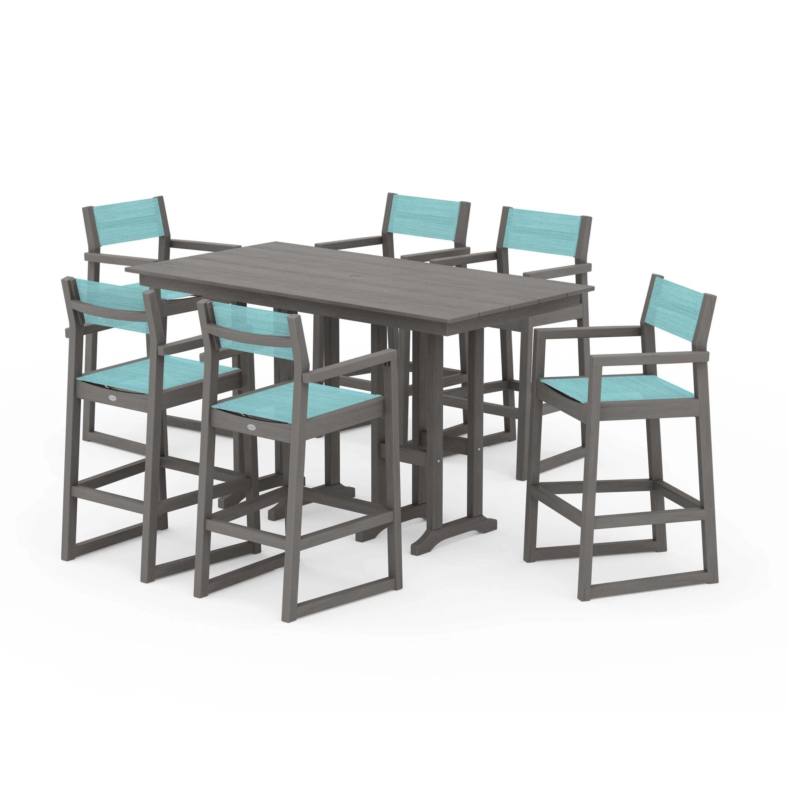 EDGE Sling Arm Chair 7-Piece Farmhouse Bar Set - Image 113