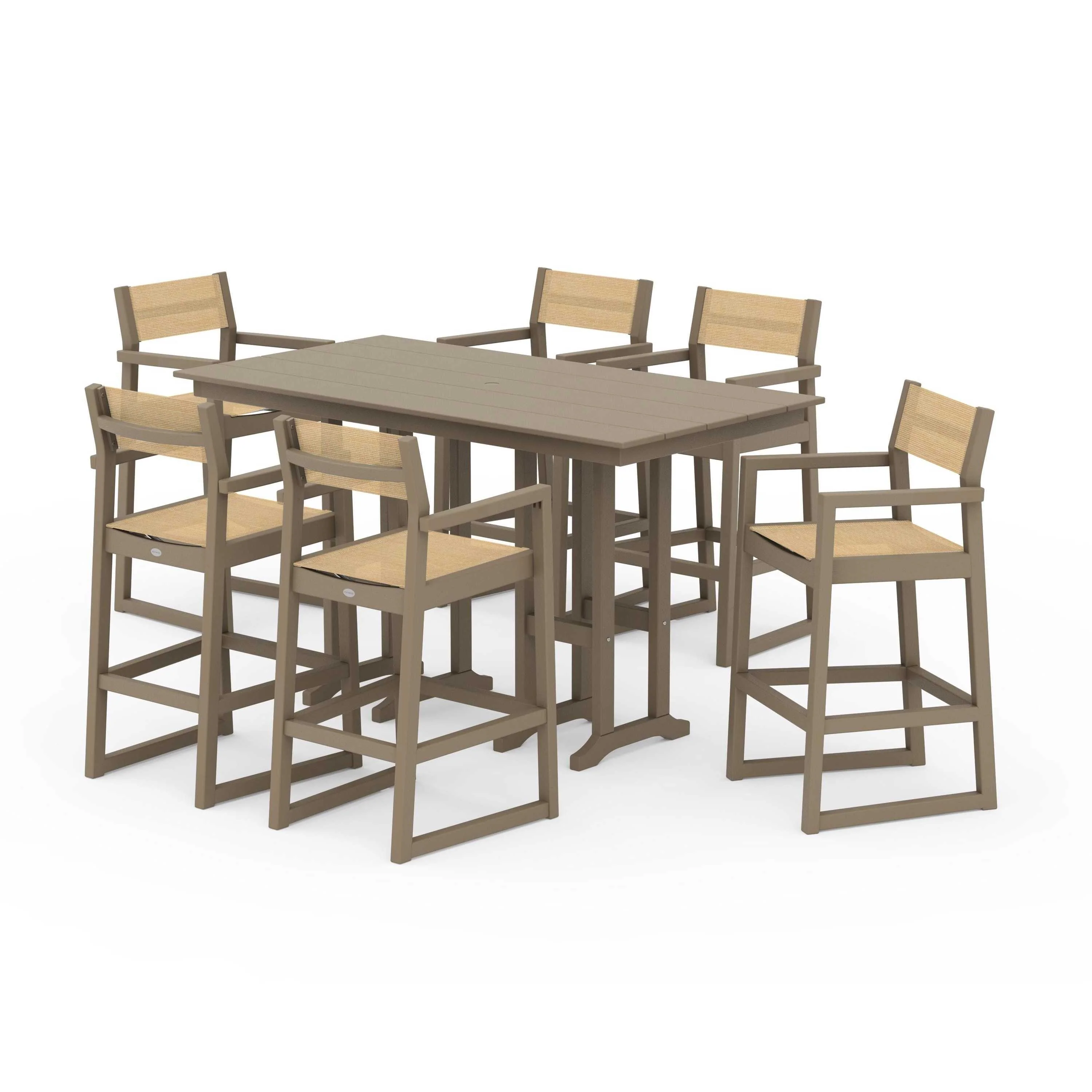 EDGE Sling Arm Chair 7-Piece Farmhouse Bar Set - Image 114