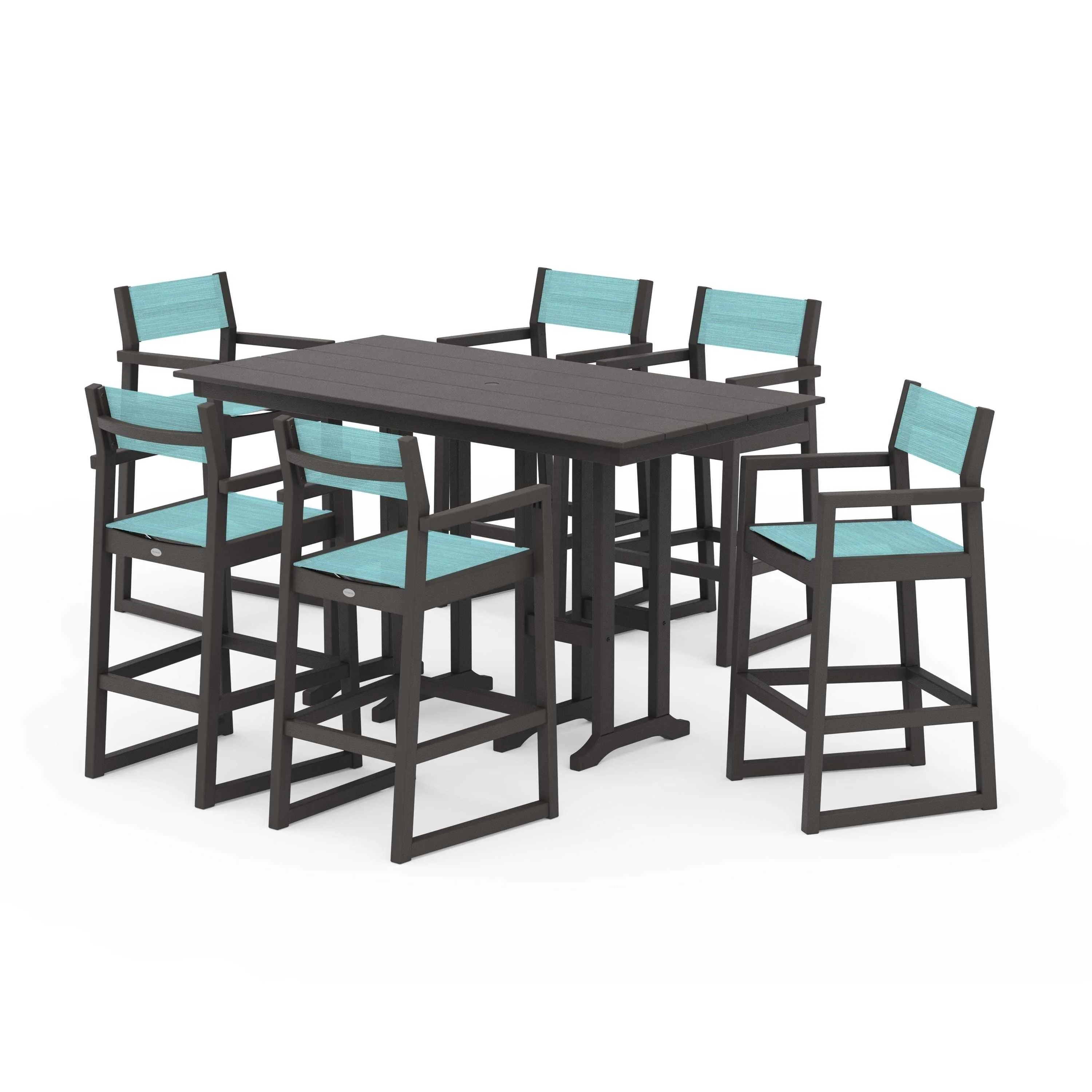 EDGE Sling Arm Chair 7-Piece Farmhouse Bar Set - Image 115