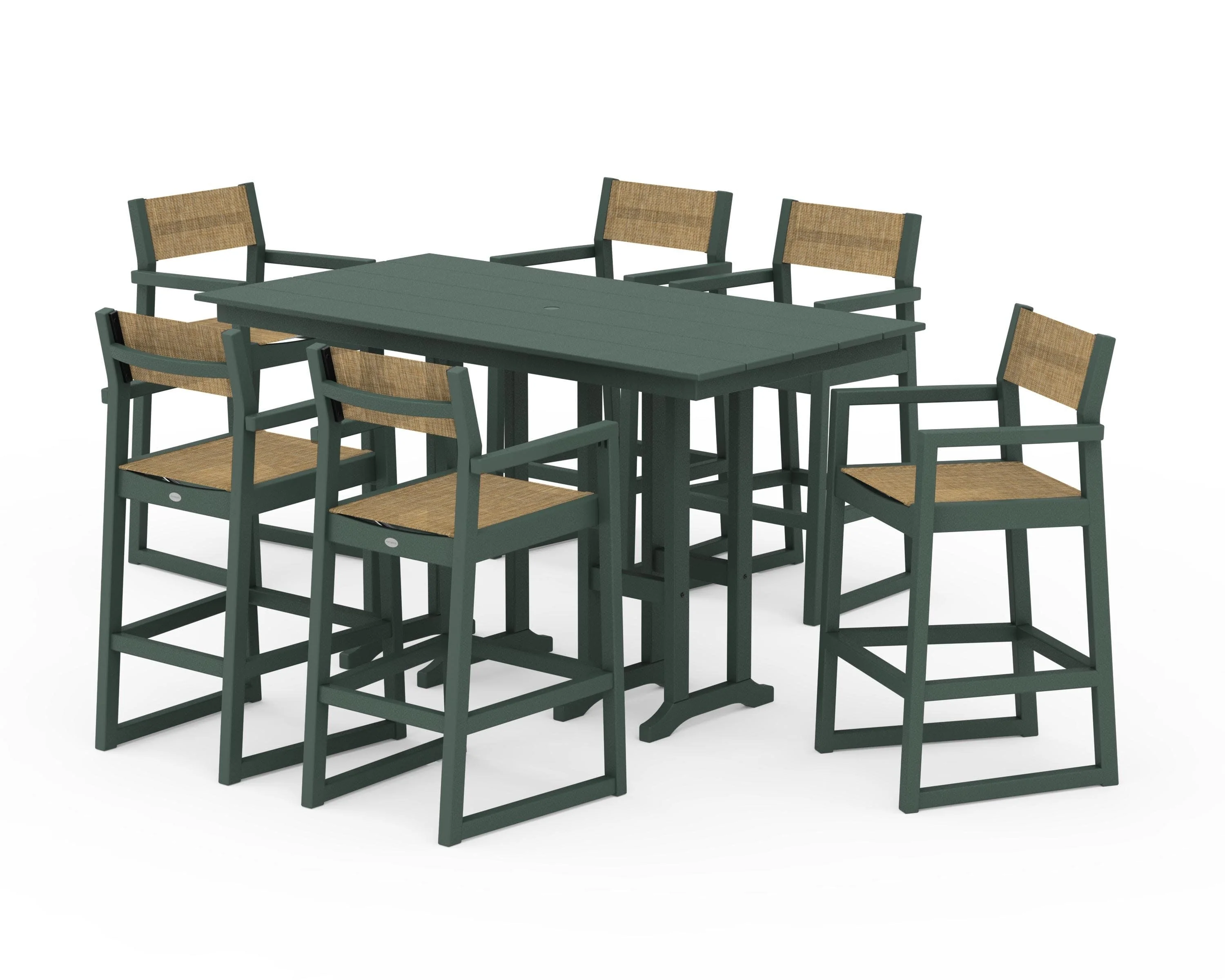 EDGE Sling Arm Chair 7-Piece Farmhouse Bar Set - Image 12