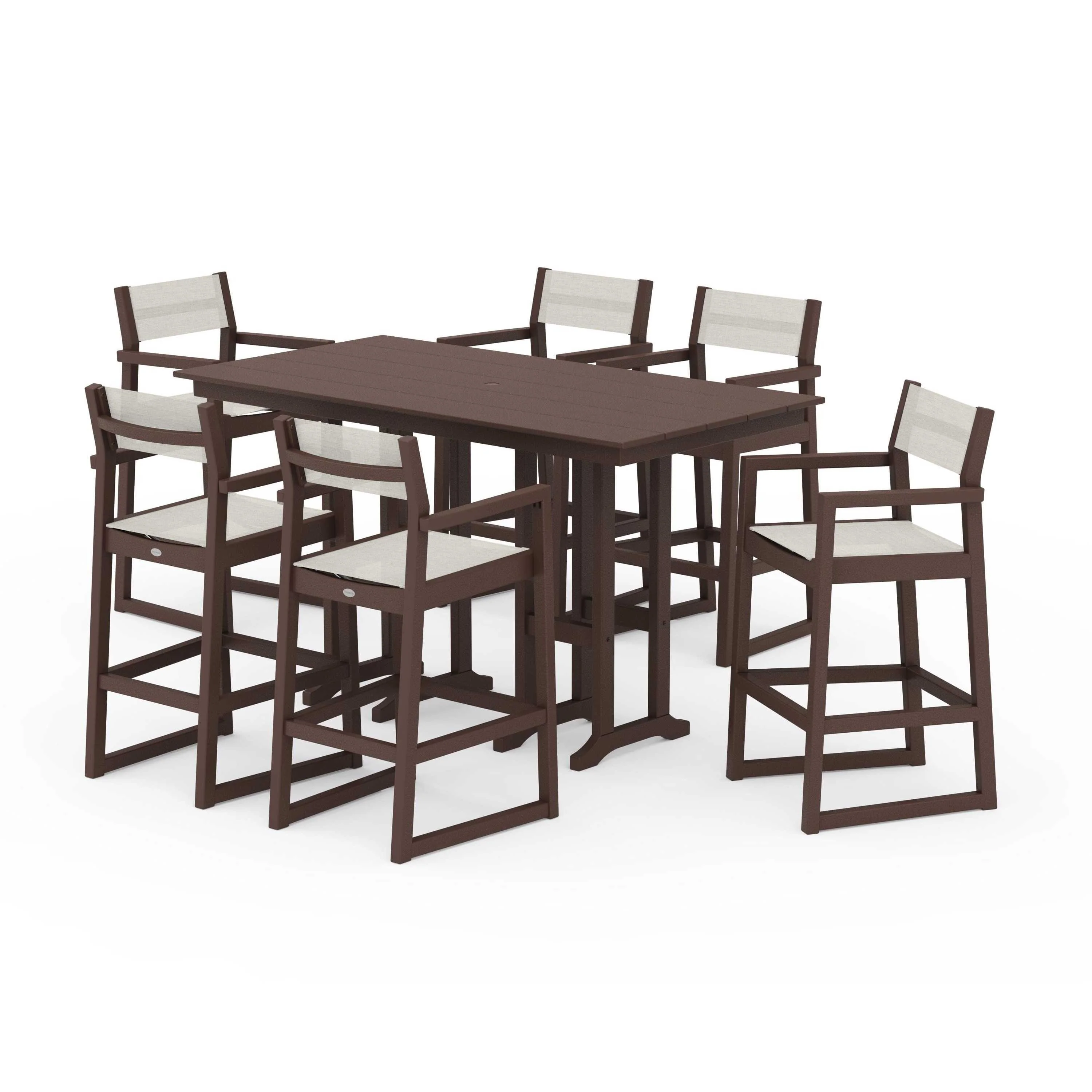 EDGE Sling Arm Chair 7-Piece Farmhouse Bar Set - Image 121