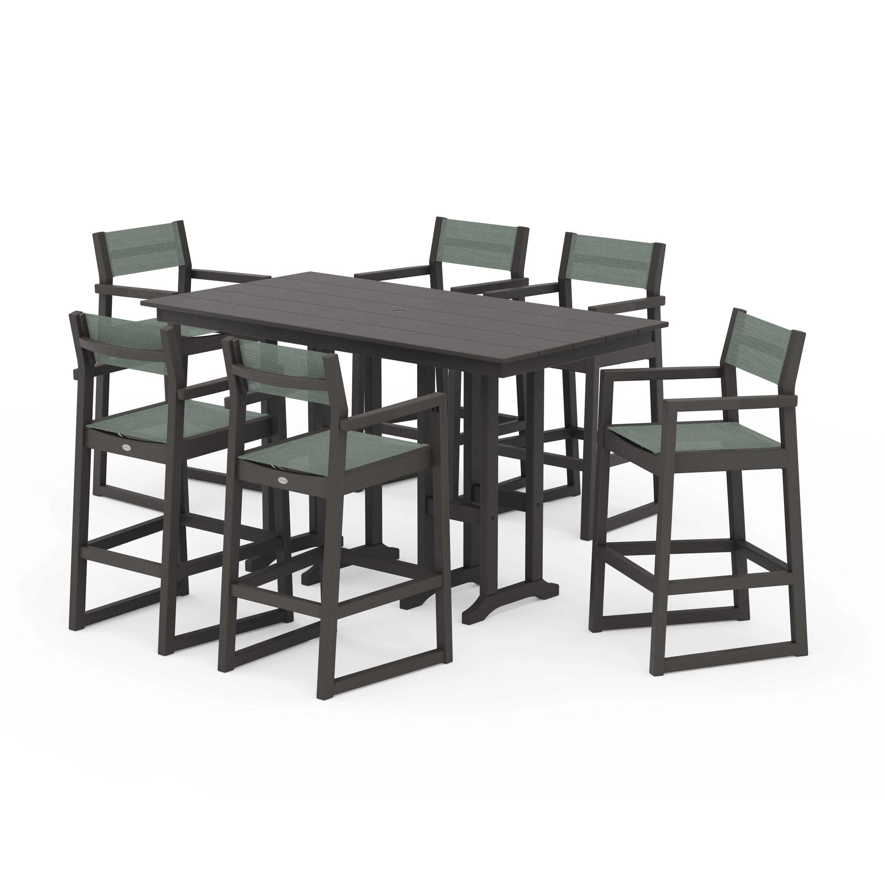 EDGE Sling Arm Chair 7-Piece Farmhouse Bar Set - Image 122