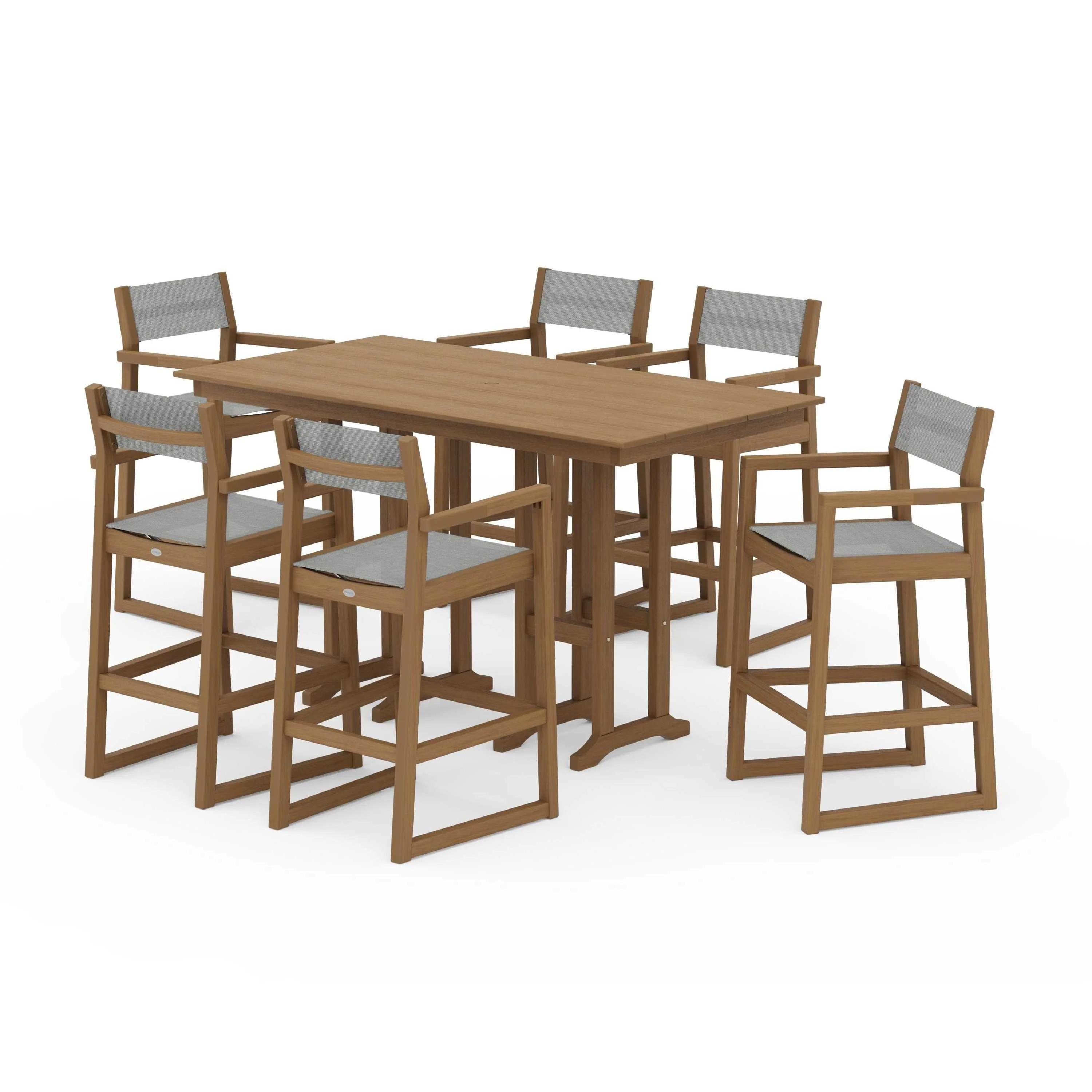 EDGE Sling Arm Chair 7-Piece Farmhouse Bar Set - Image 124
