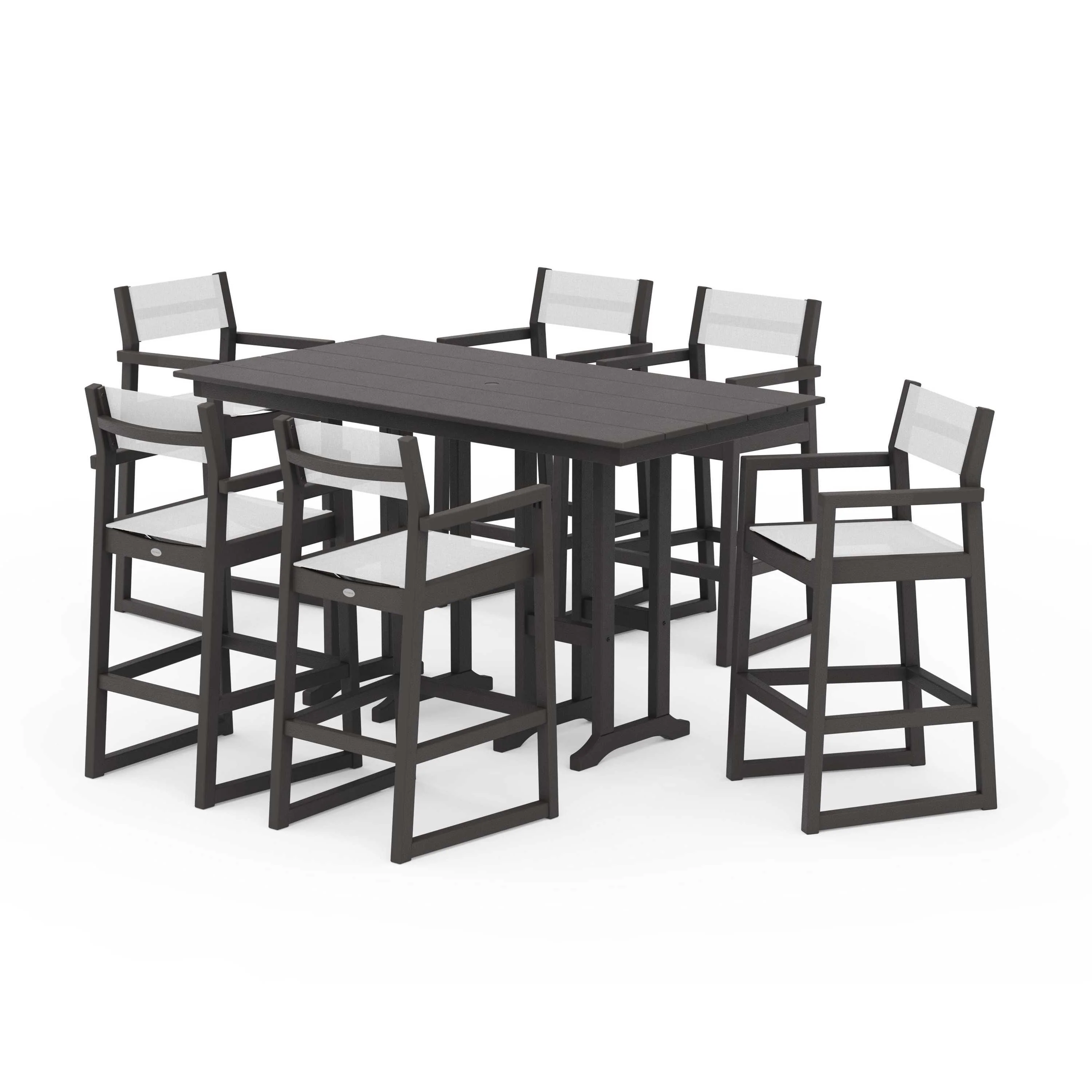 EDGE Sling Arm Chair 7-Piece Farmhouse Bar Set - Image 125
