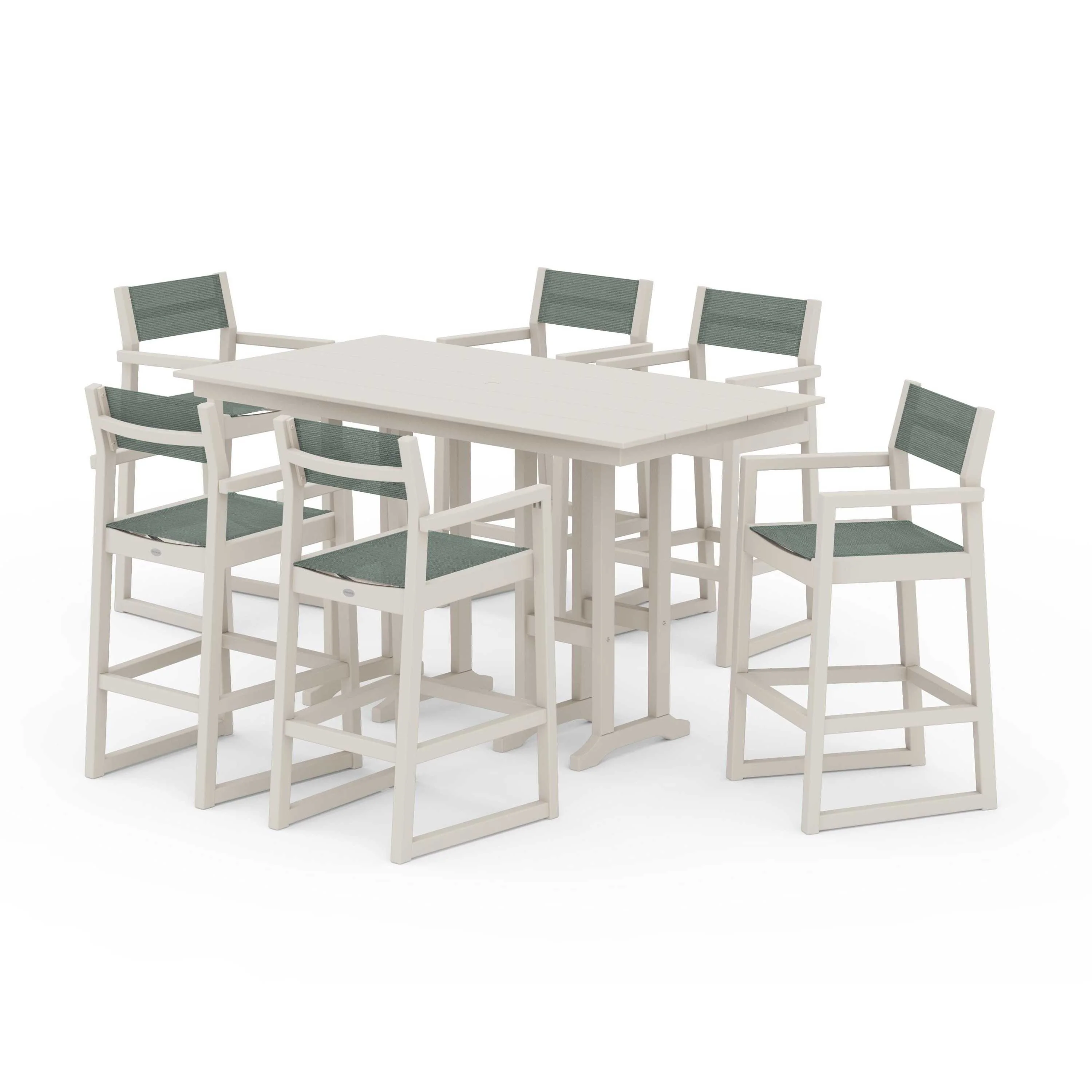 EDGE Sling Arm Chair 7-Piece Farmhouse Bar Set - Image 128