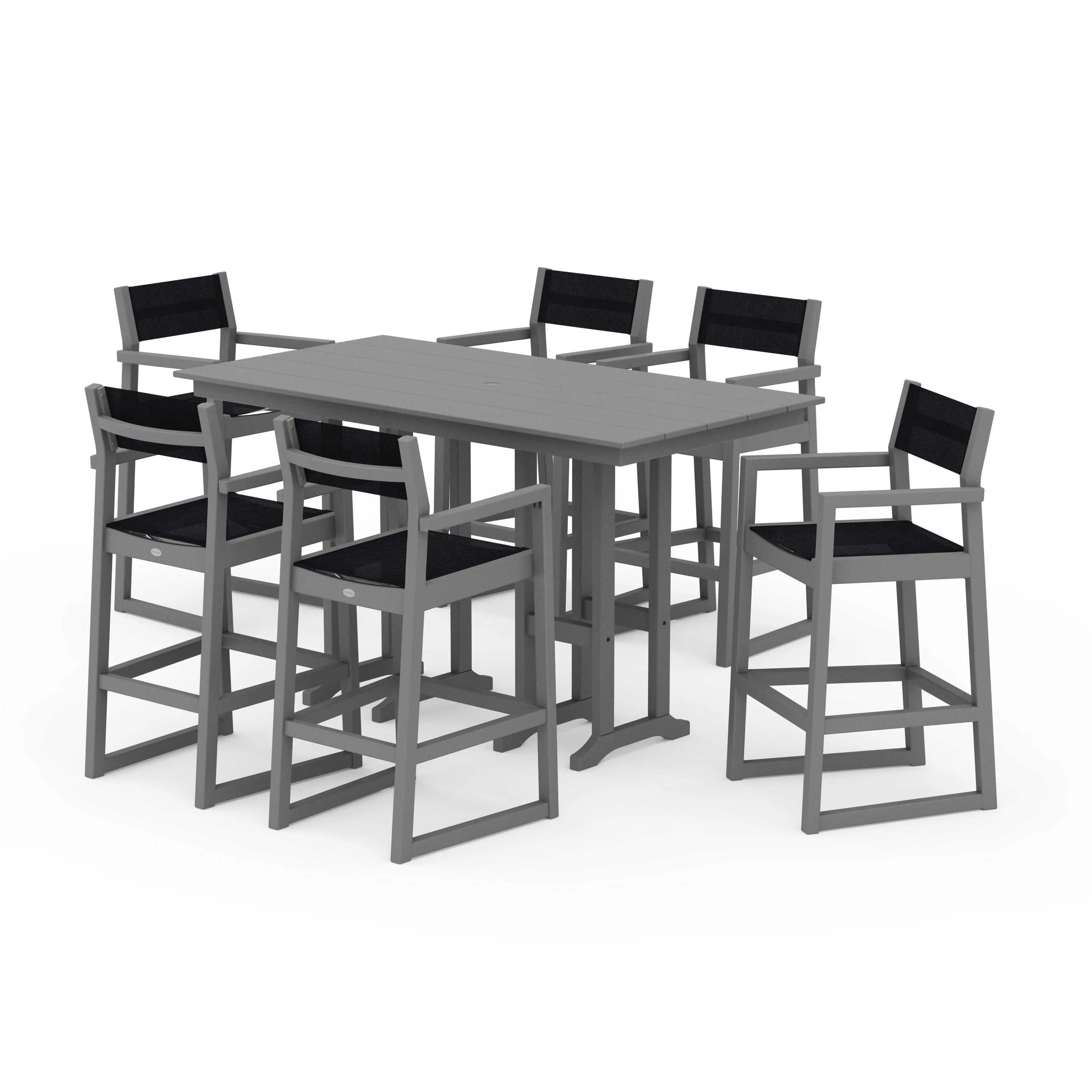 EDGE Sling Arm Chair 7-Piece Farmhouse Bar Set - Image 131