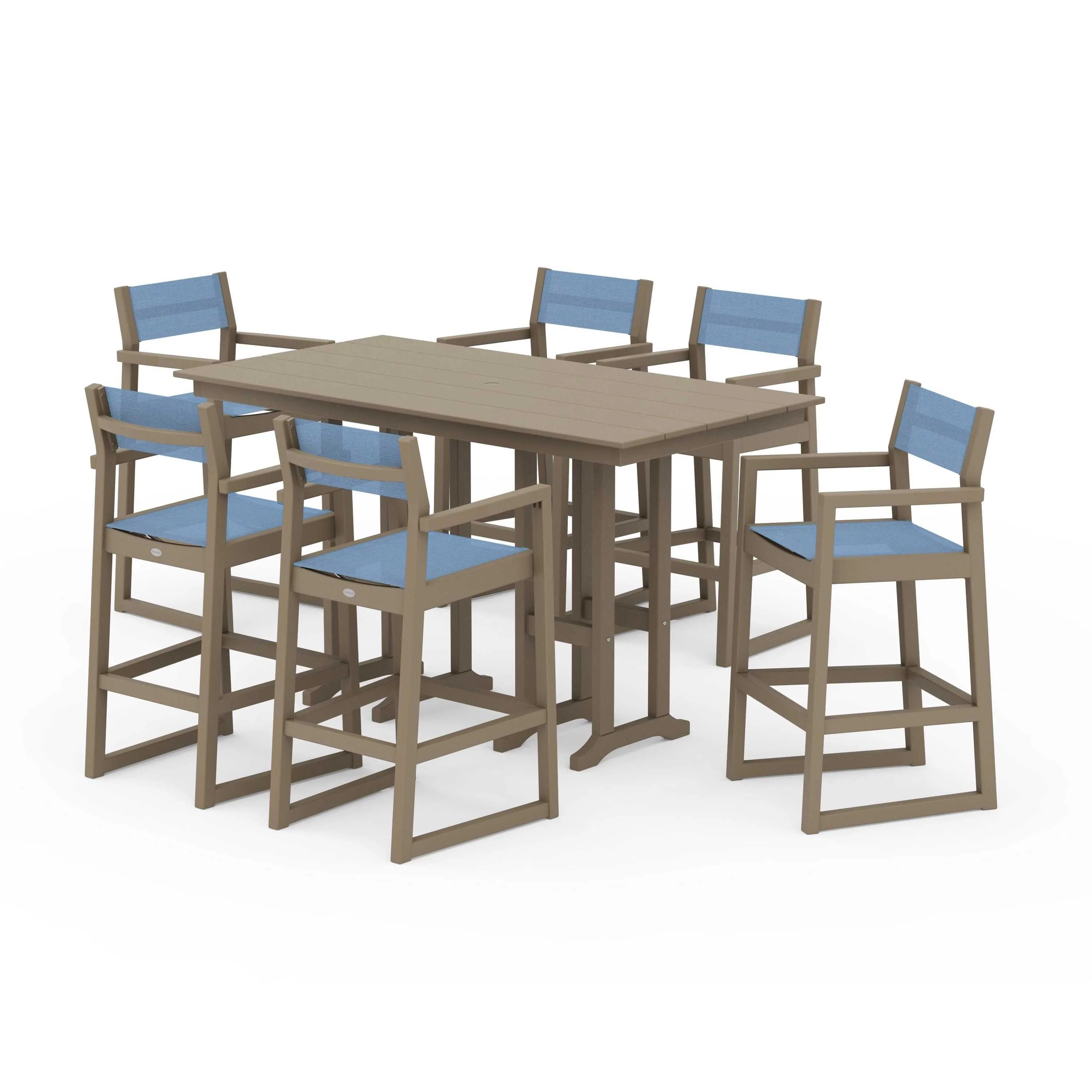 EDGE Sling Arm Chair 7-Piece Farmhouse Bar Set - Image 132