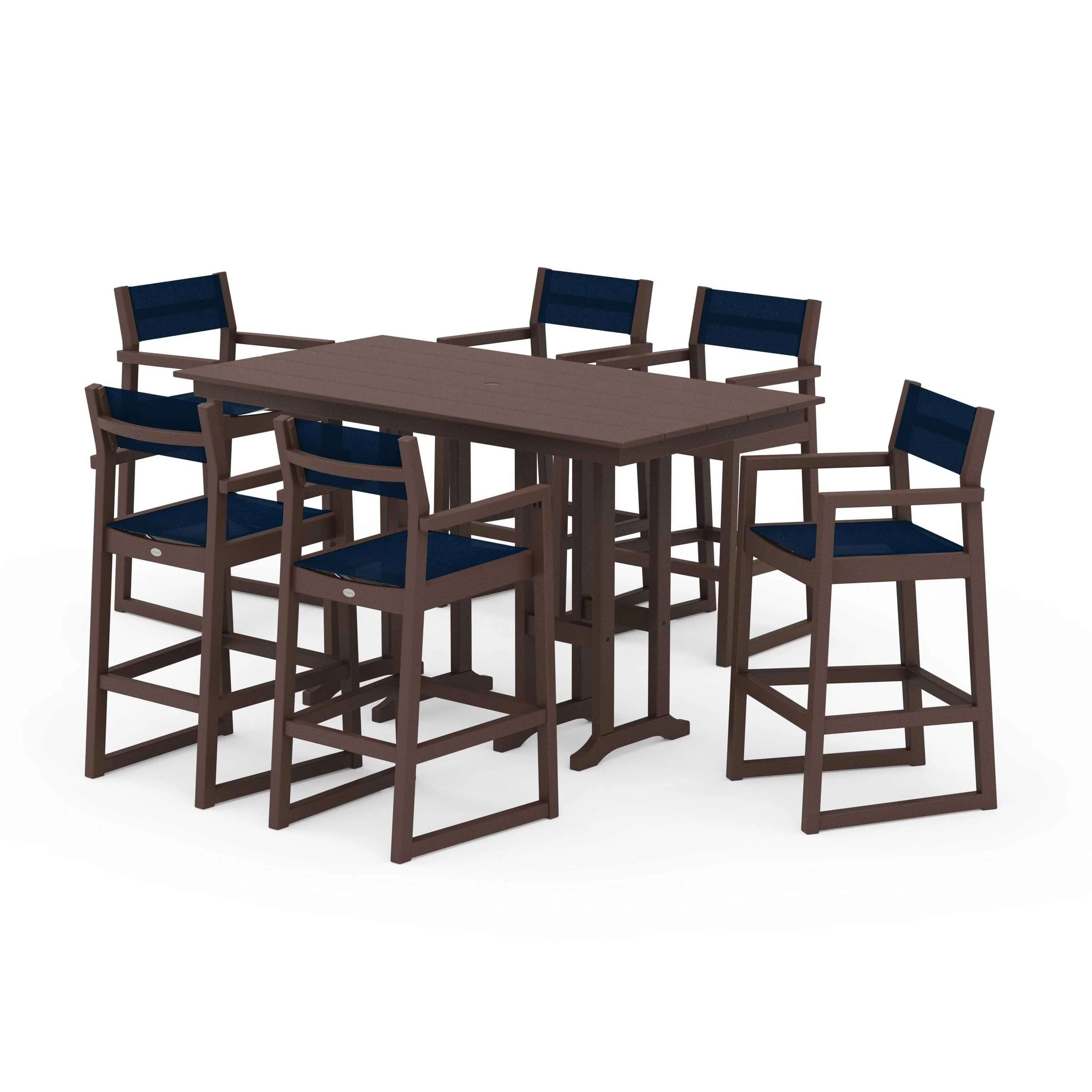 EDGE Sling Arm Chair 7-Piece Farmhouse Bar Set - Image 134