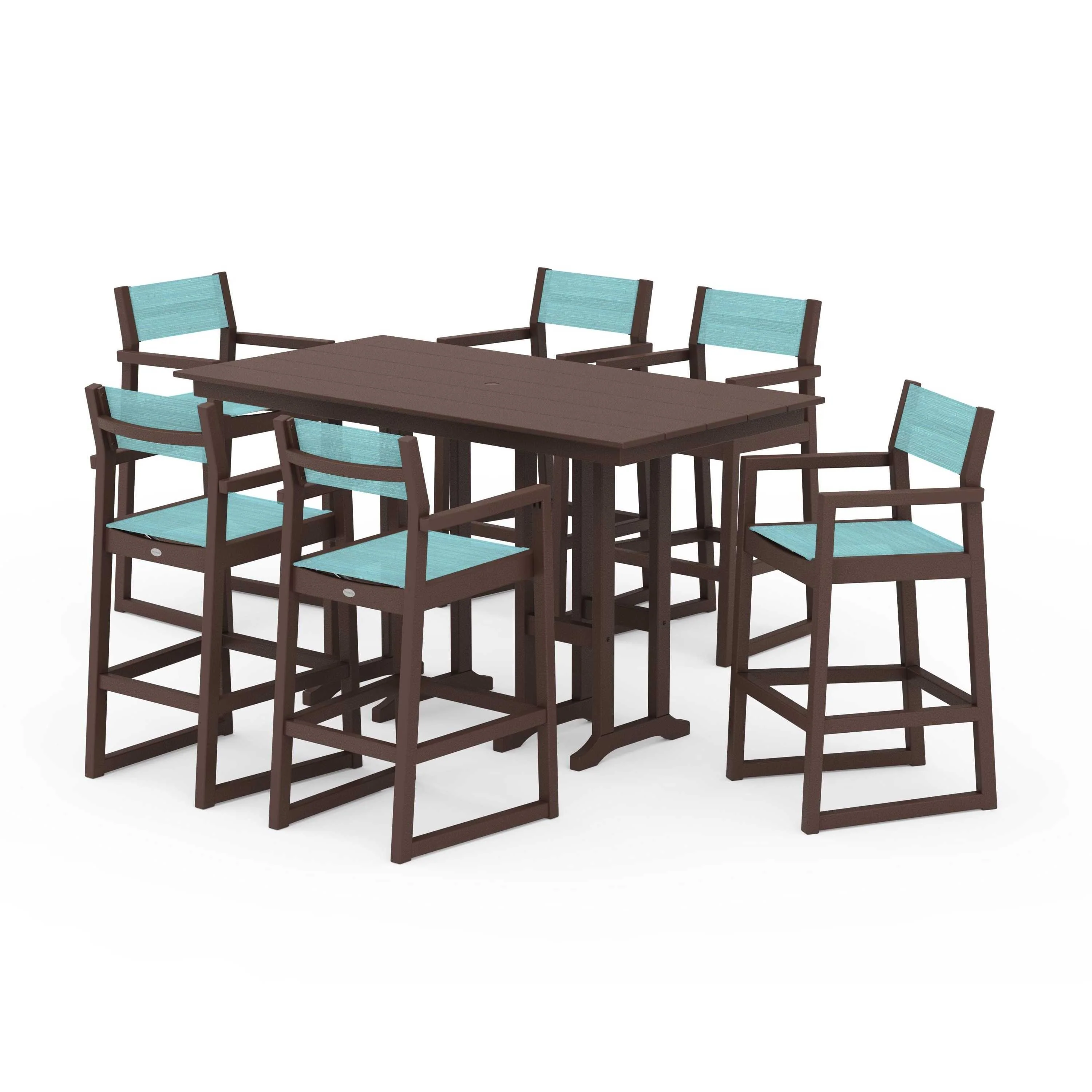 EDGE Sling Arm Chair 7-Piece Farmhouse Bar Set - Image 135