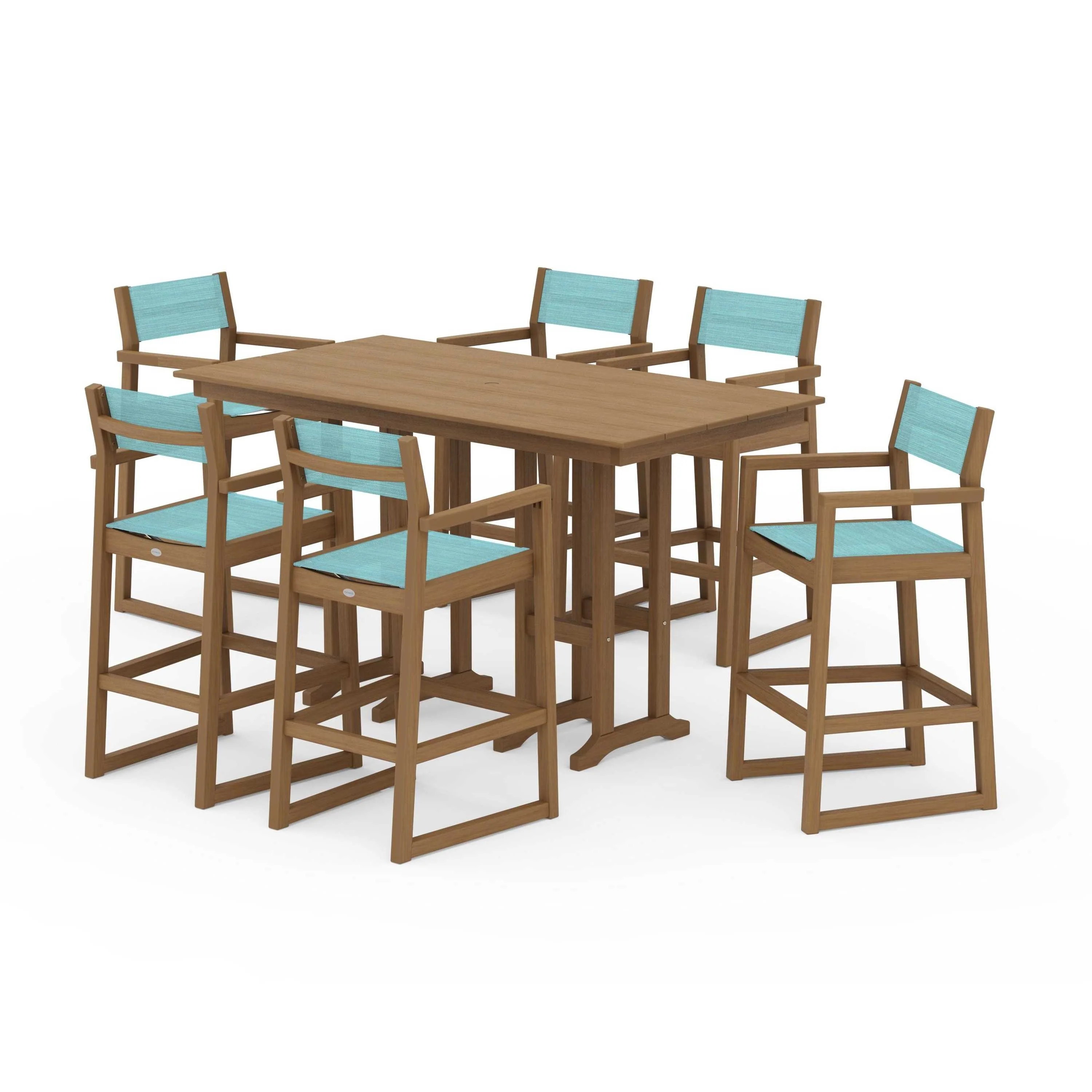 EDGE Sling Arm Chair 7-Piece Farmhouse Bar Set - Image 136