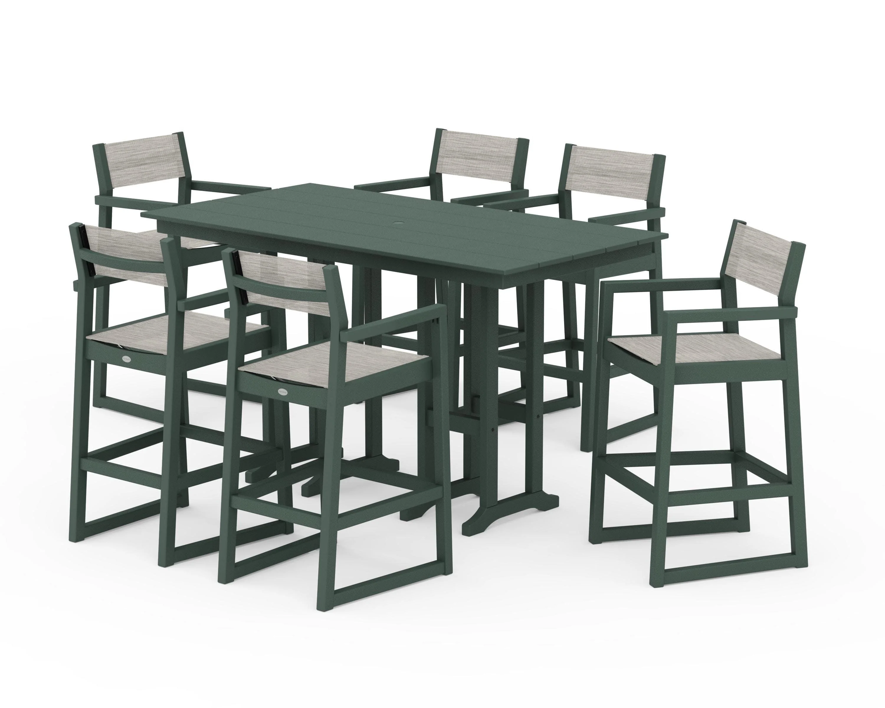 EDGE Sling Arm Chair 7-Piece Farmhouse Bar Set - Image 14