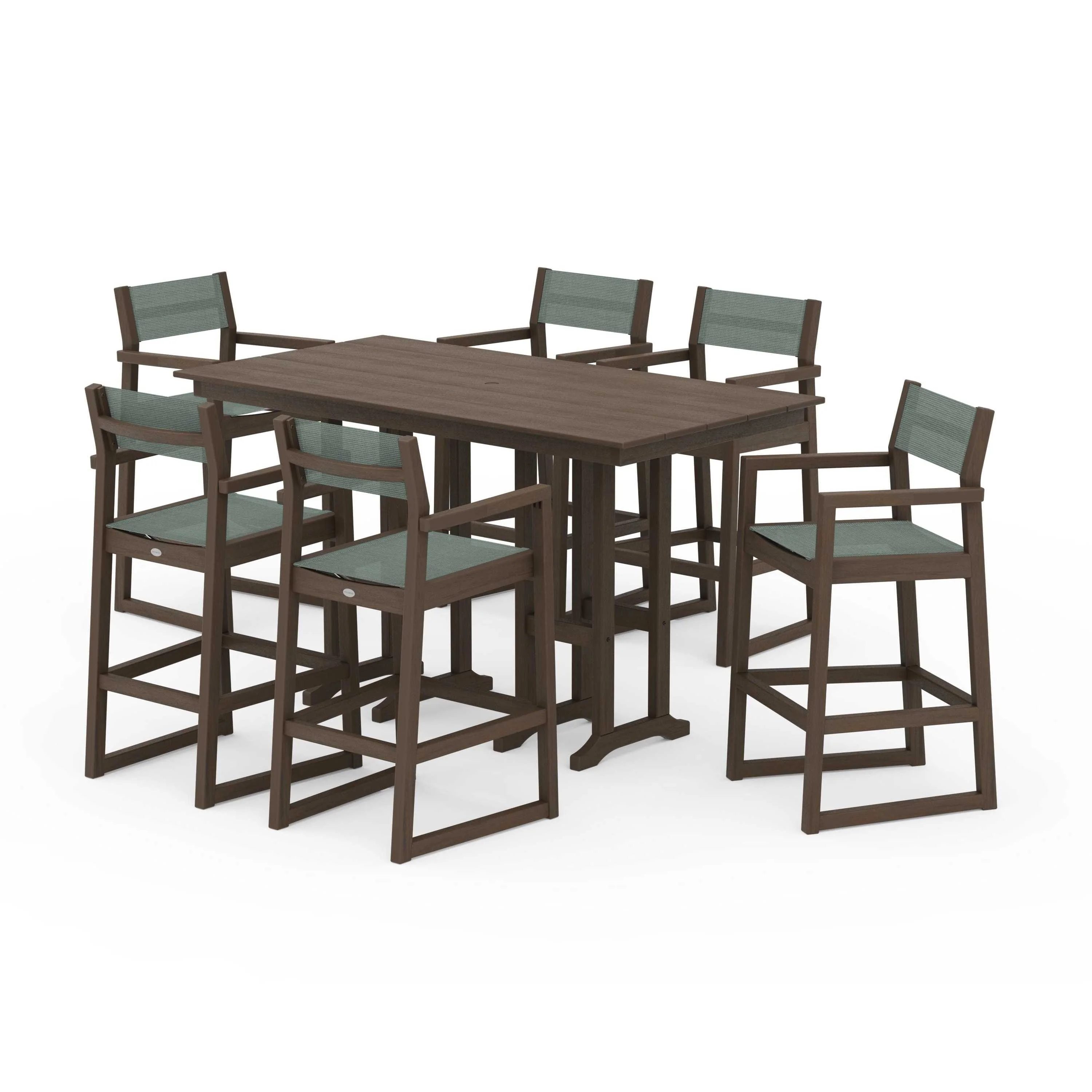 EDGE Sling Arm Chair 7-Piece Farmhouse Bar Set - Image 140