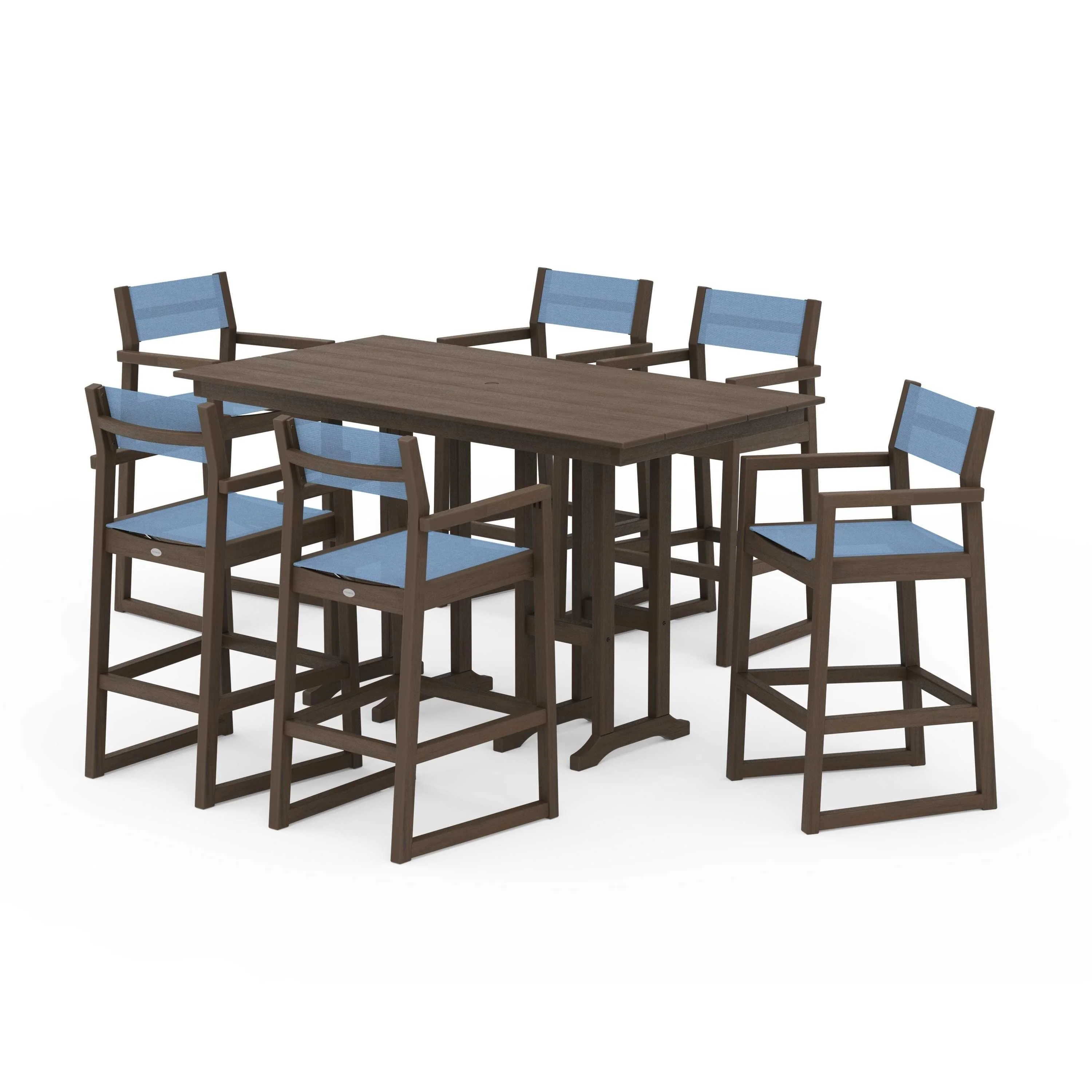 EDGE Sling Arm Chair 7-Piece Farmhouse Bar Set - Image 141