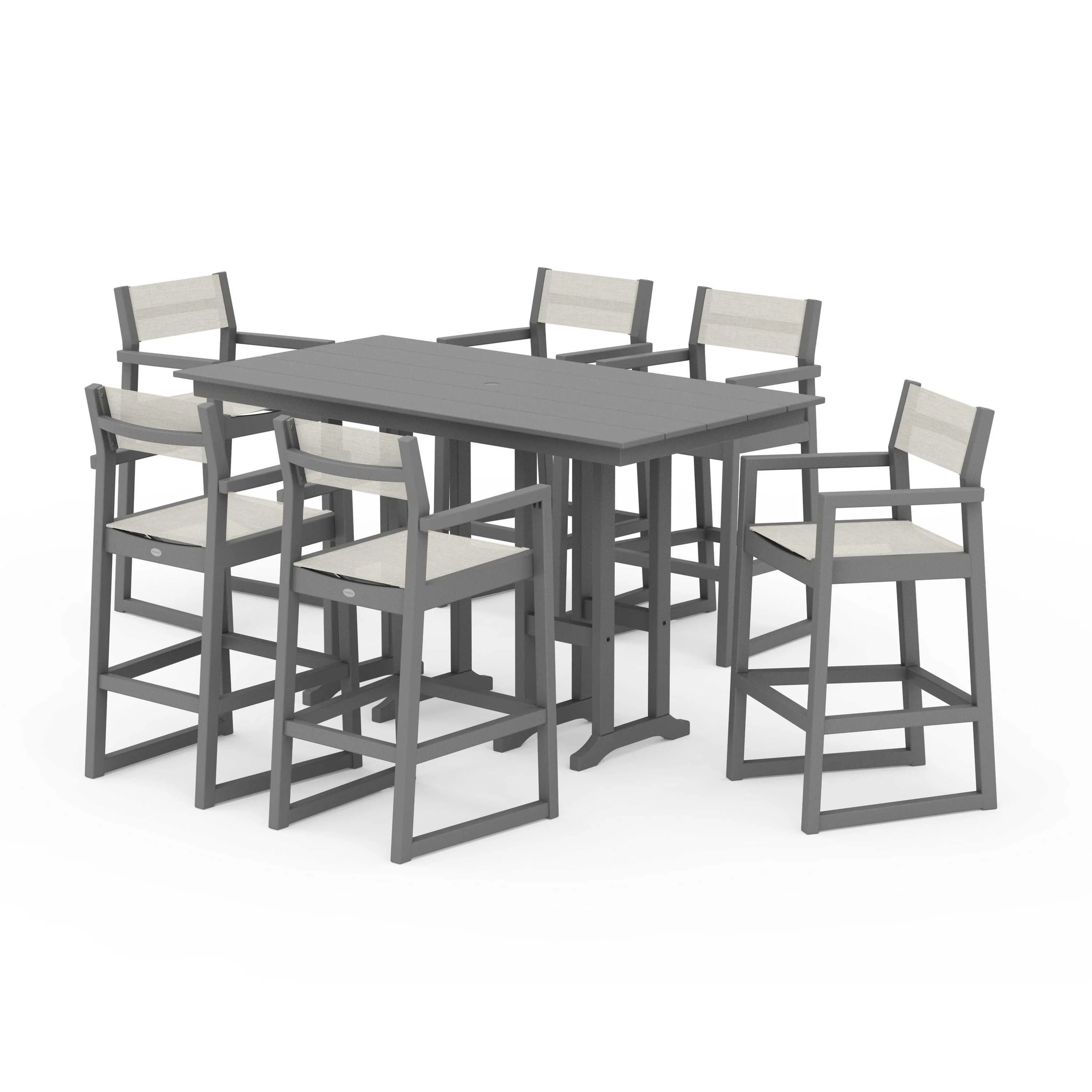 EDGE Sling Arm Chair 7-Piece Farmhouse Bar Set - Image 142