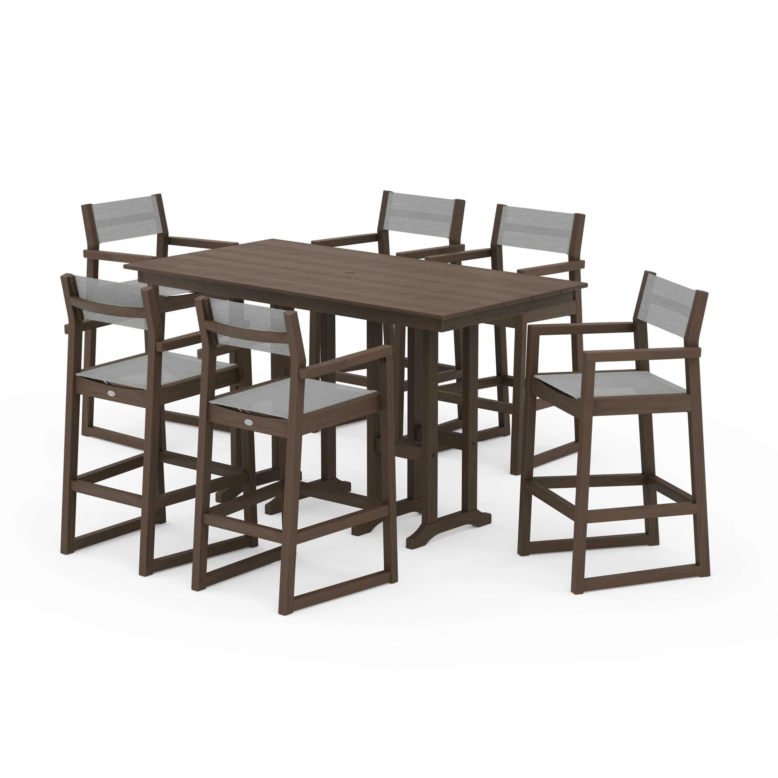 EDGE Sling Arm Chair 7-Piece Farmhouse Bar Set - Image 143