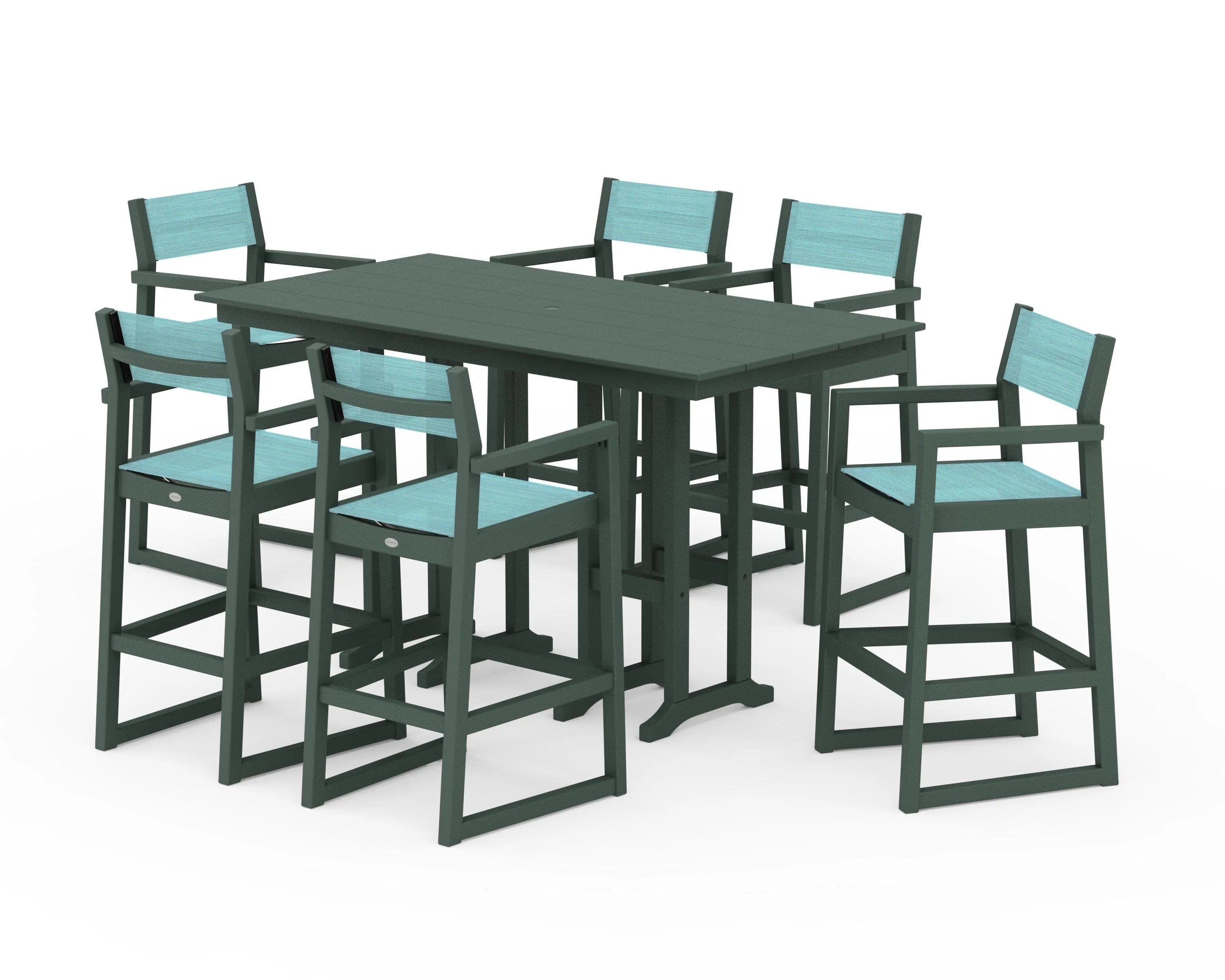 EDGE Sling Arm Chair 7-Piece Farmhouse Bar Set - Image 15