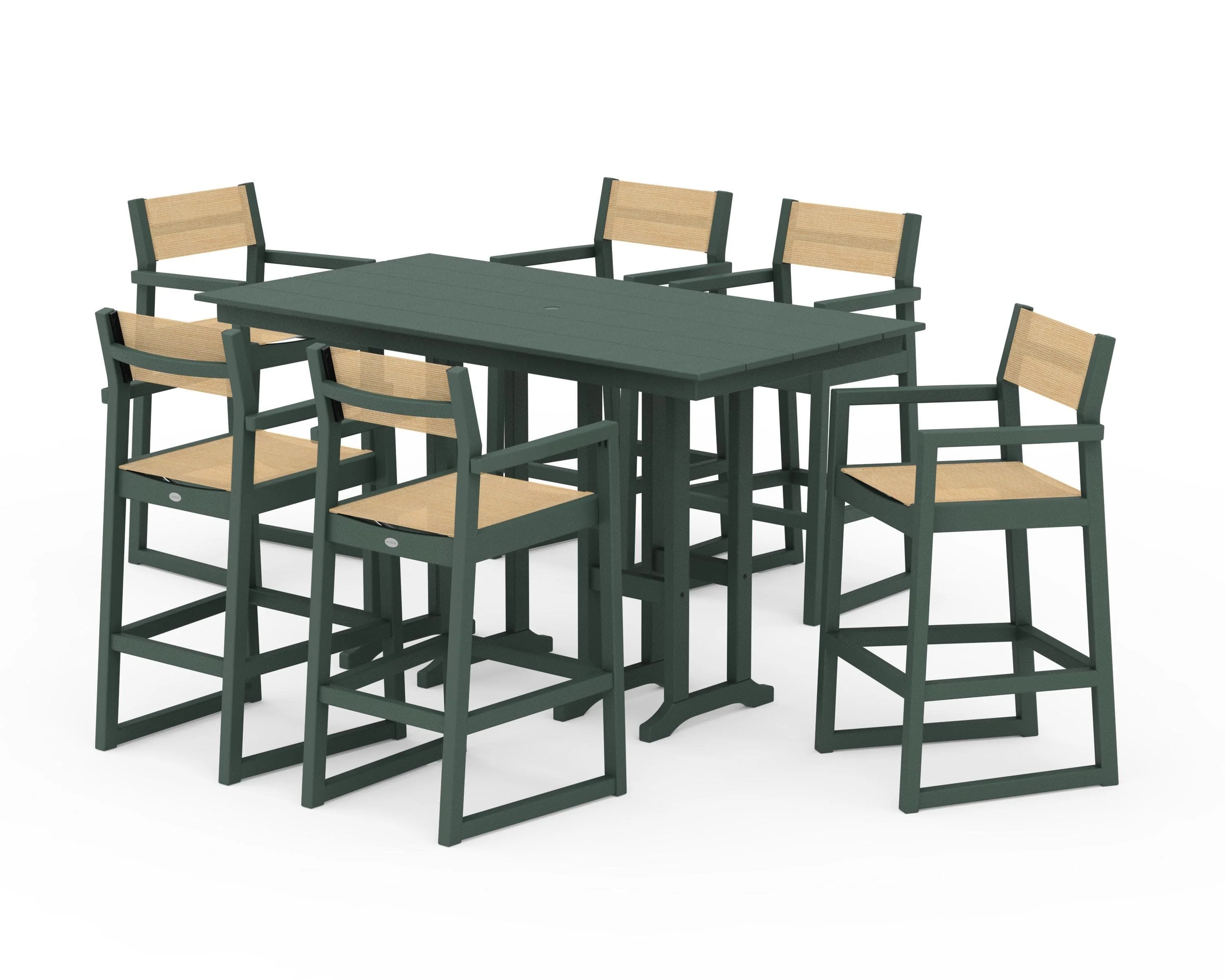 EDGE Sling Arm Chair 7-Piece Farmhouse Bar Set - Image 17