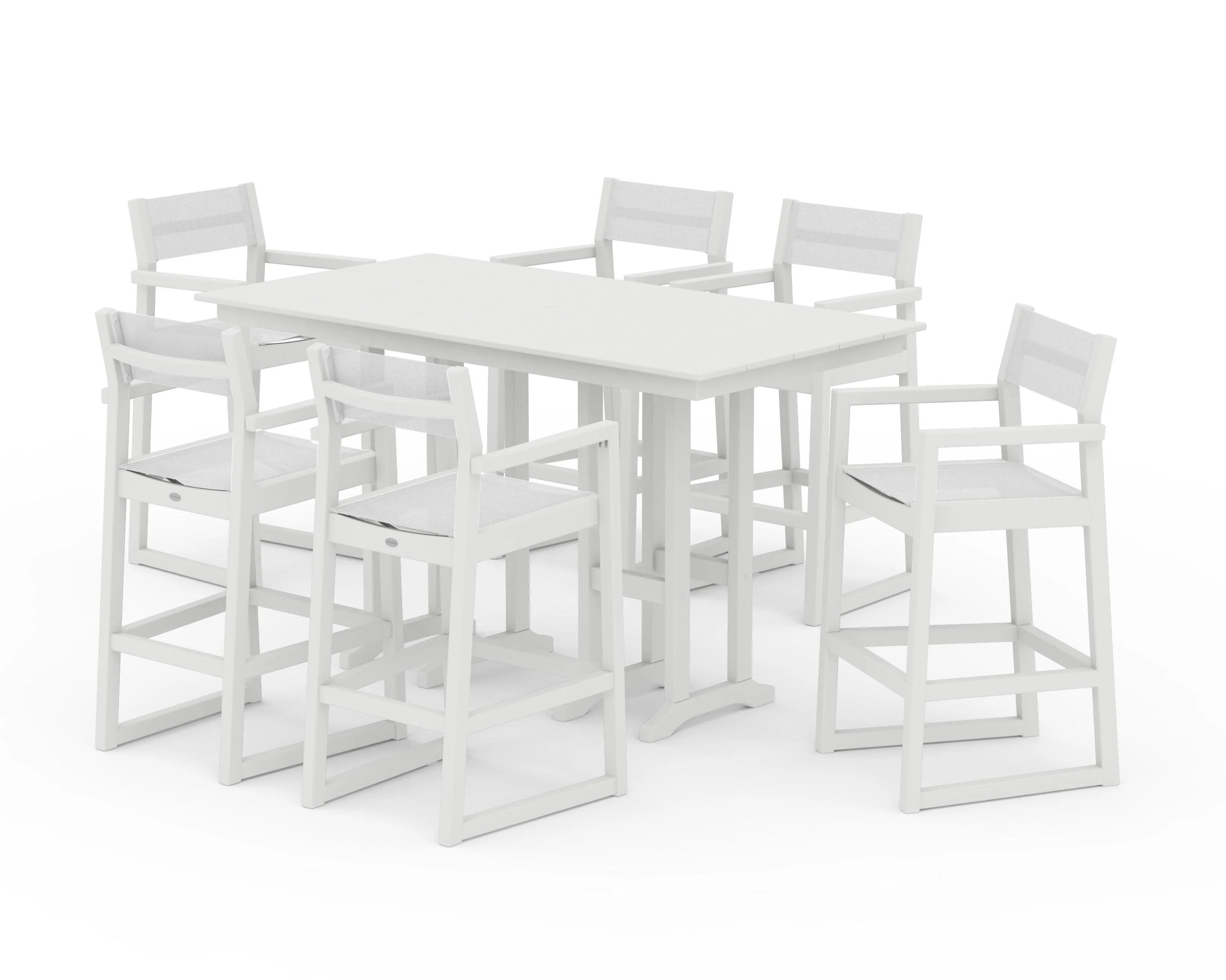 EDGE Sling Arm Chair 7-Piece Farmhouse Bar Set - Image 19