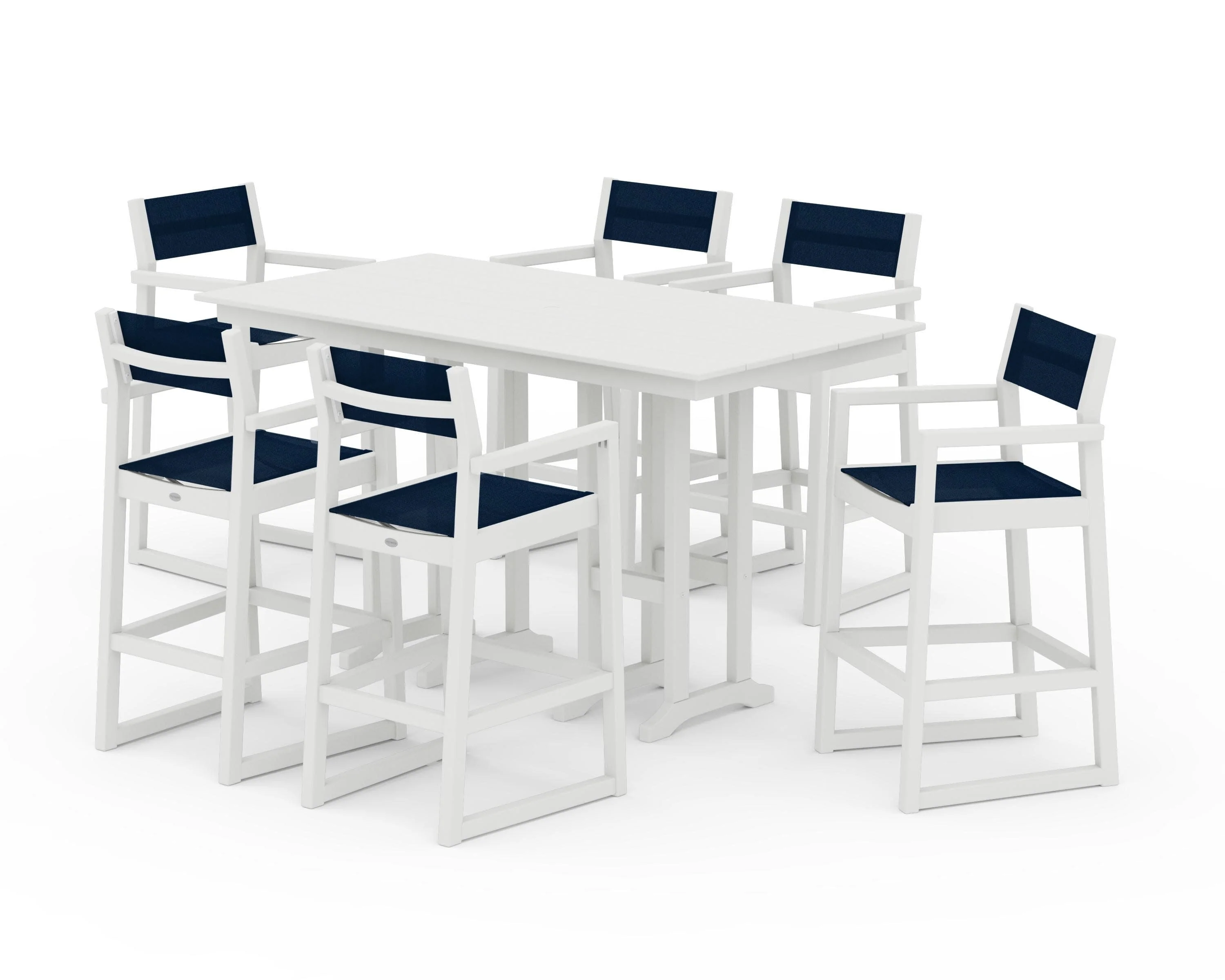 EDGE Sling Arm Chair 7-Piece Farmhouse Bar Set - Image 20