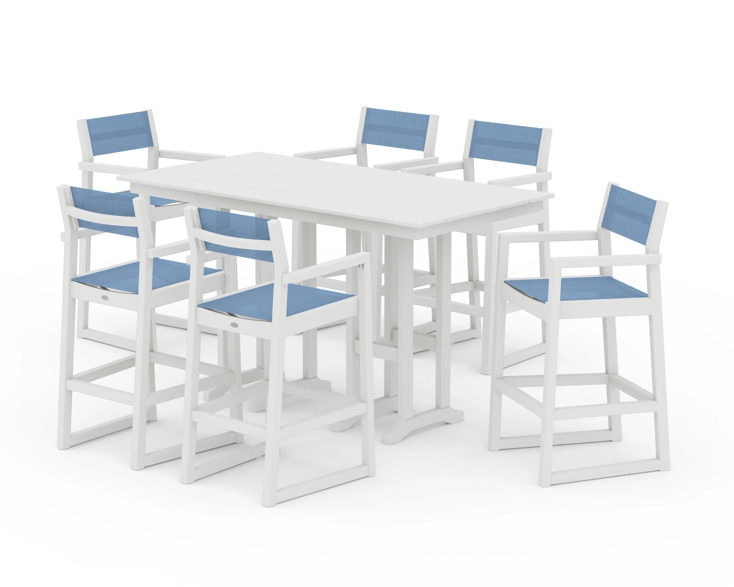 EDGE Sling Arm Chair 7-Piece Farmhouse Bar Set - Image 22