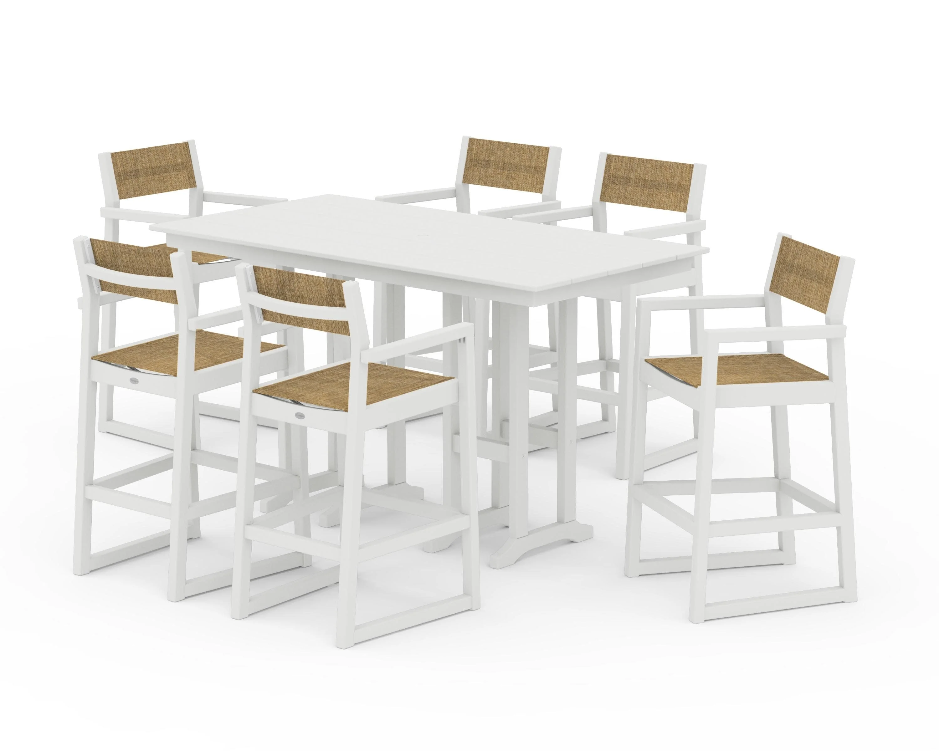 EDGE Sling Arm Chair 7-Piece Farmhouse Bar Set - Image 23