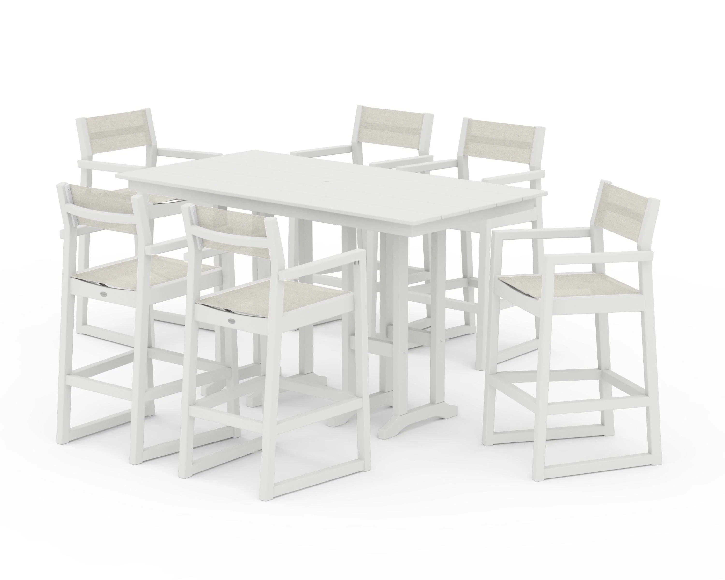 EDGE Sling Arm Chair 7-Piece Farmhouse Bar Set - Image 24