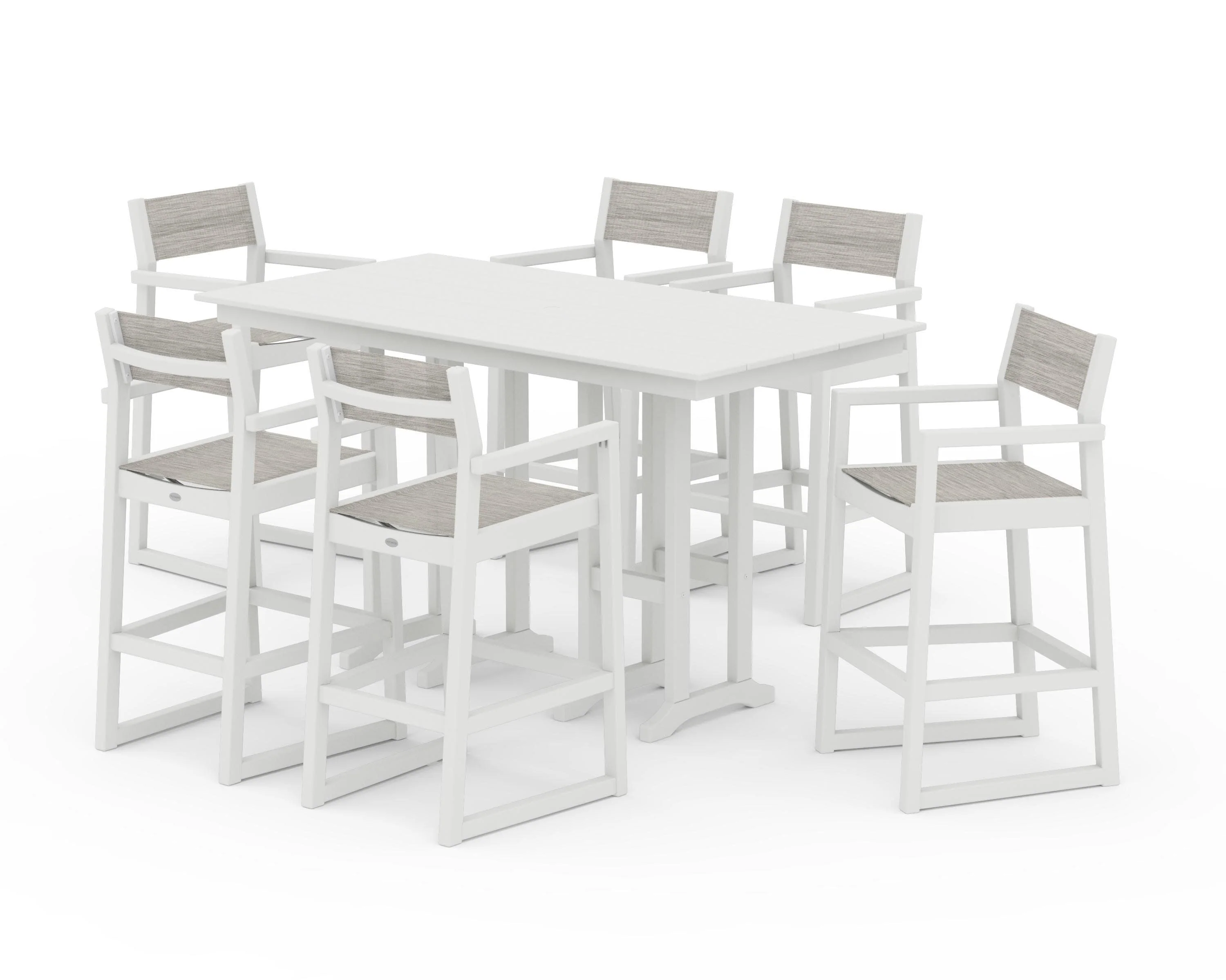 EDGE Sling Arm Chair 7-Piece Farmhouse Bar Set - Image 25