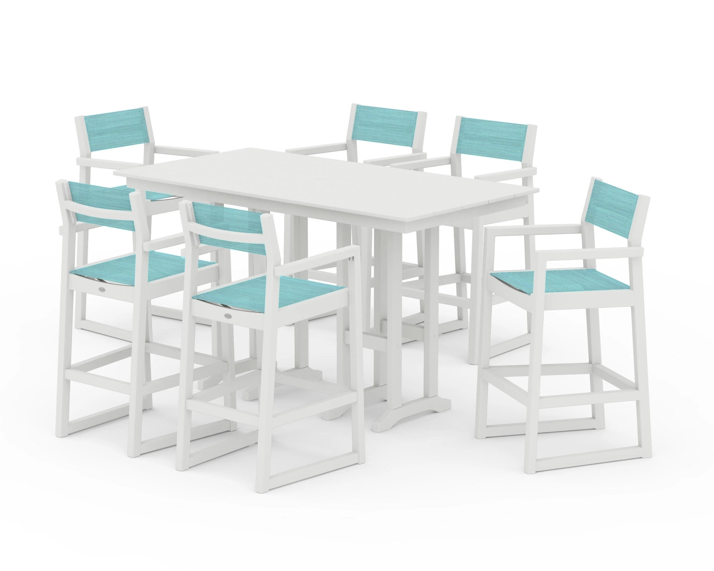 EDGE Sling Arm Chair 7-Piece Farmhouse Bar Set - Image 26