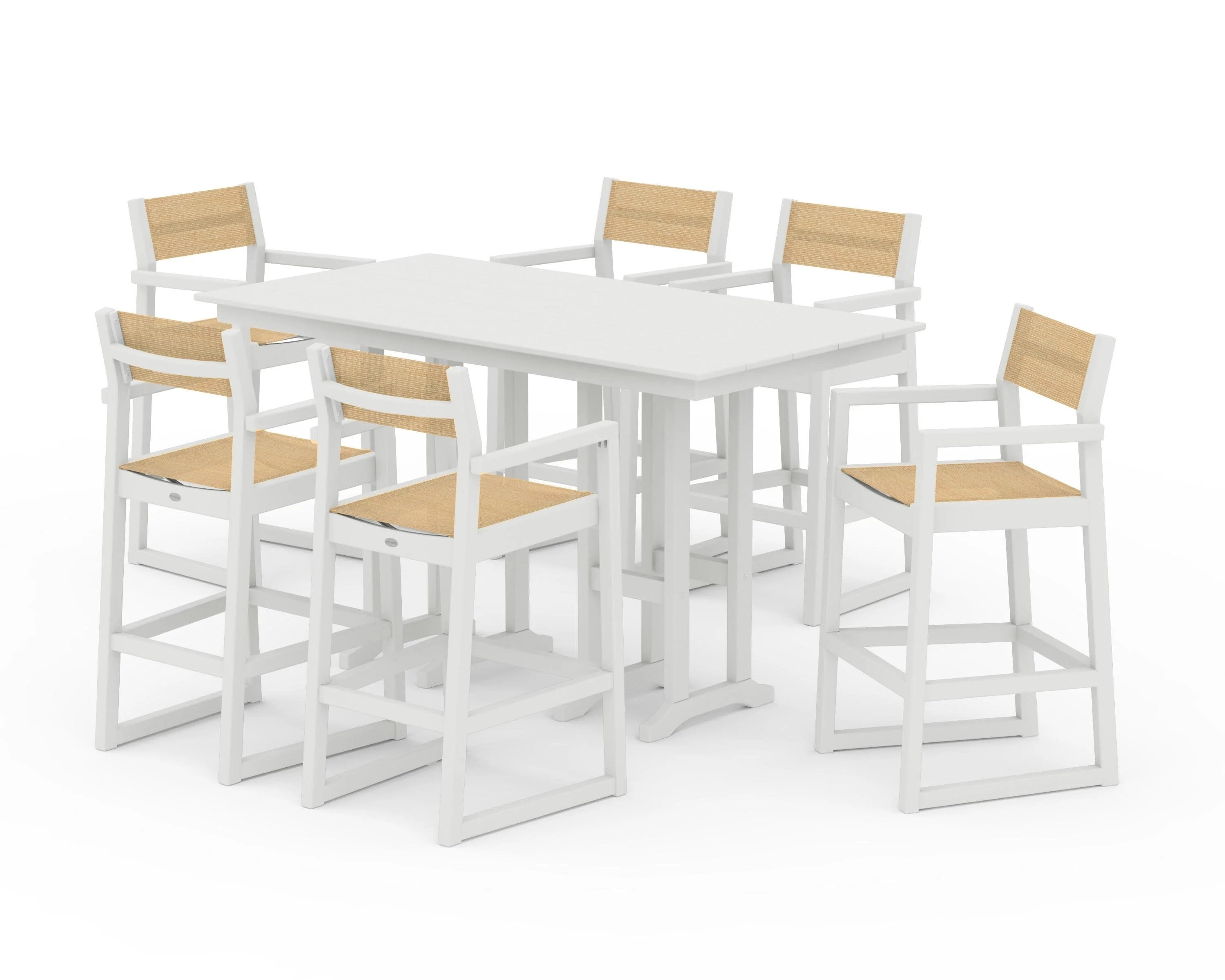 EDGE Sling Arm Chair 7-Piece Farmhouse Bar Set - Image 28