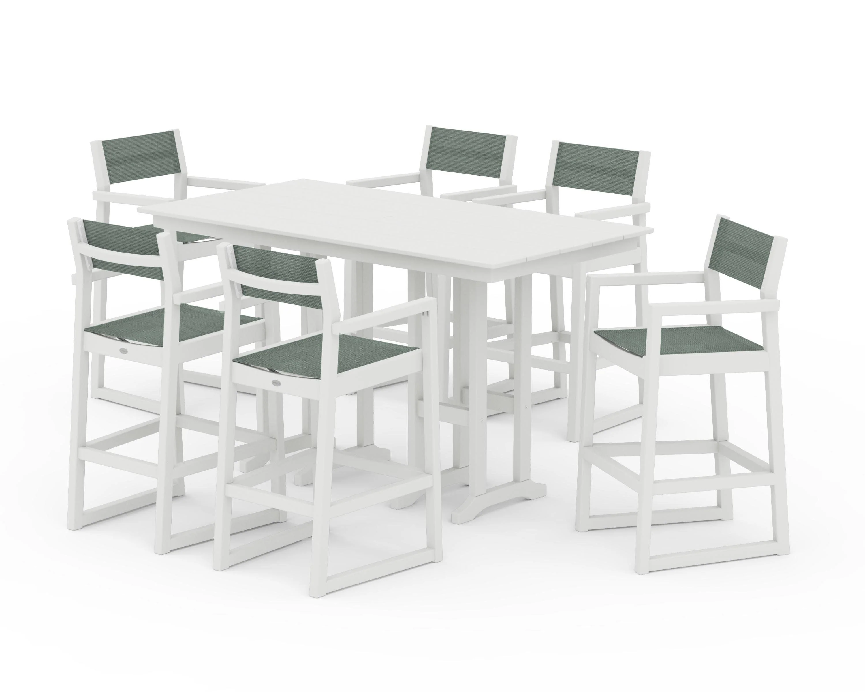 EDGE Sling Arm Chair 7-Piece Farmhouse Bar Set - Image 29