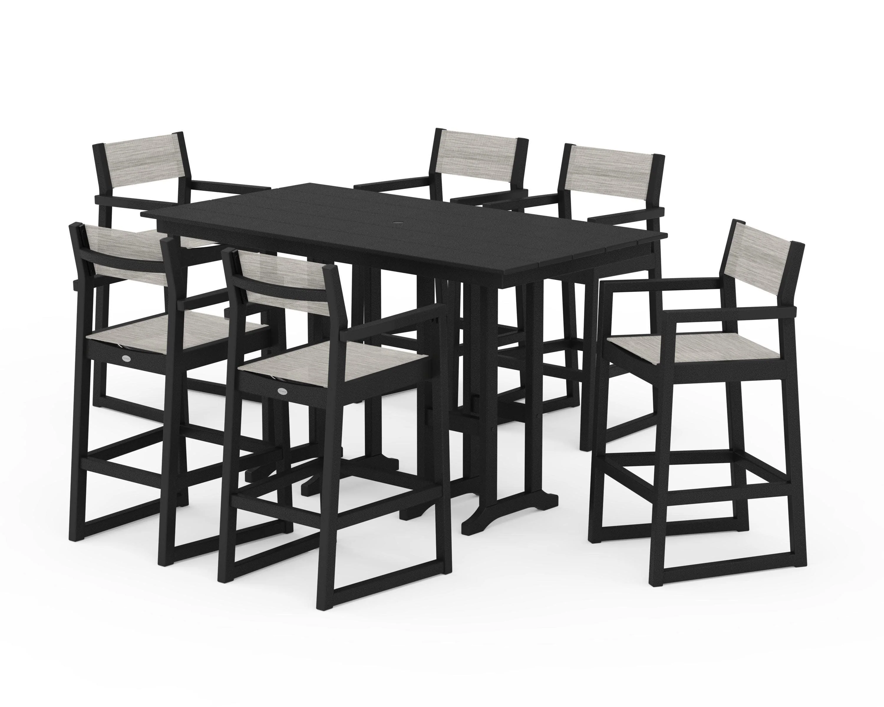 EDGE Sling Arm Chair 7-Piece Farmhouse Bar Set - Image 3