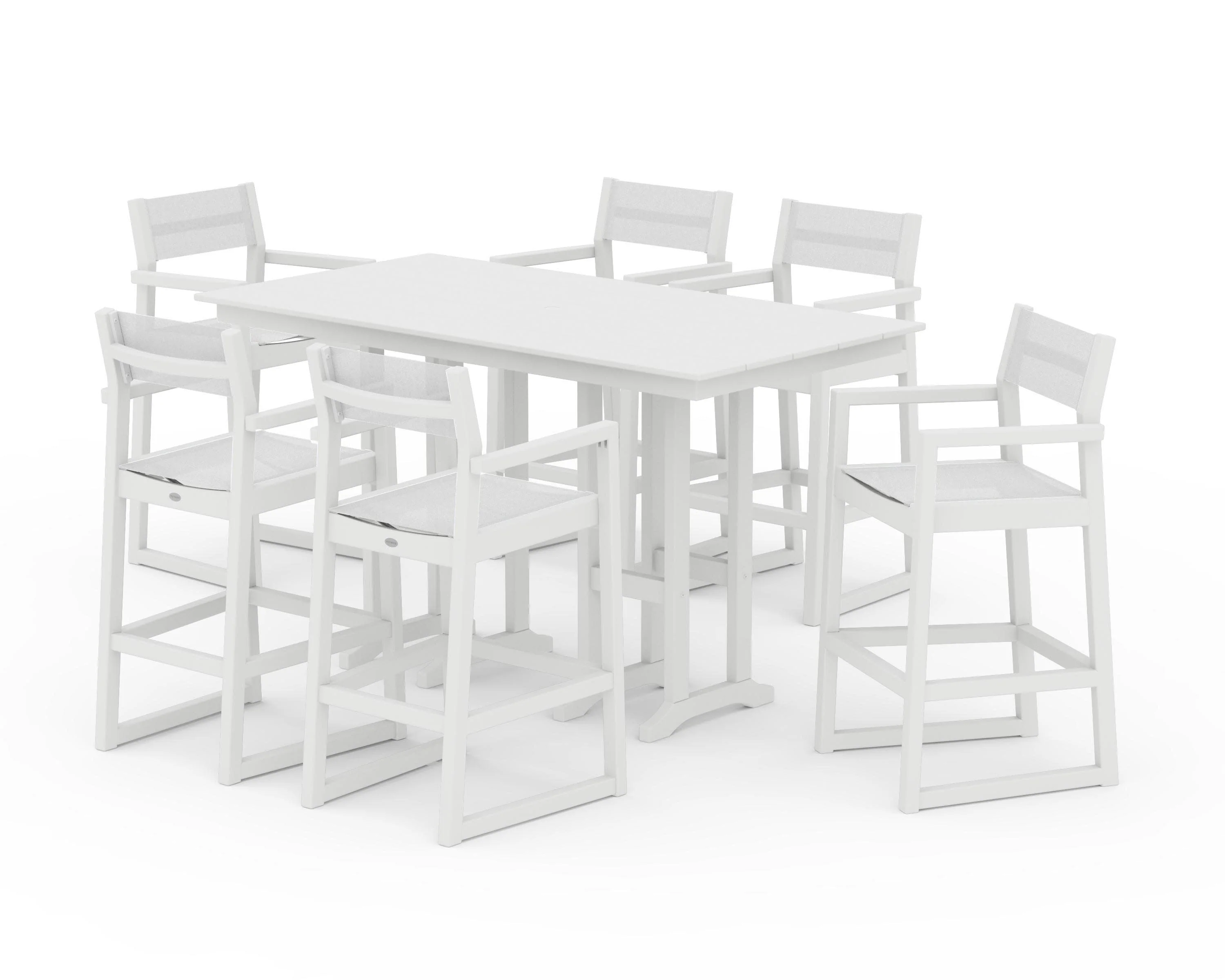 EDGE Sling Arm Chair 7-Piece Farmhouse Bar Set - Image 30