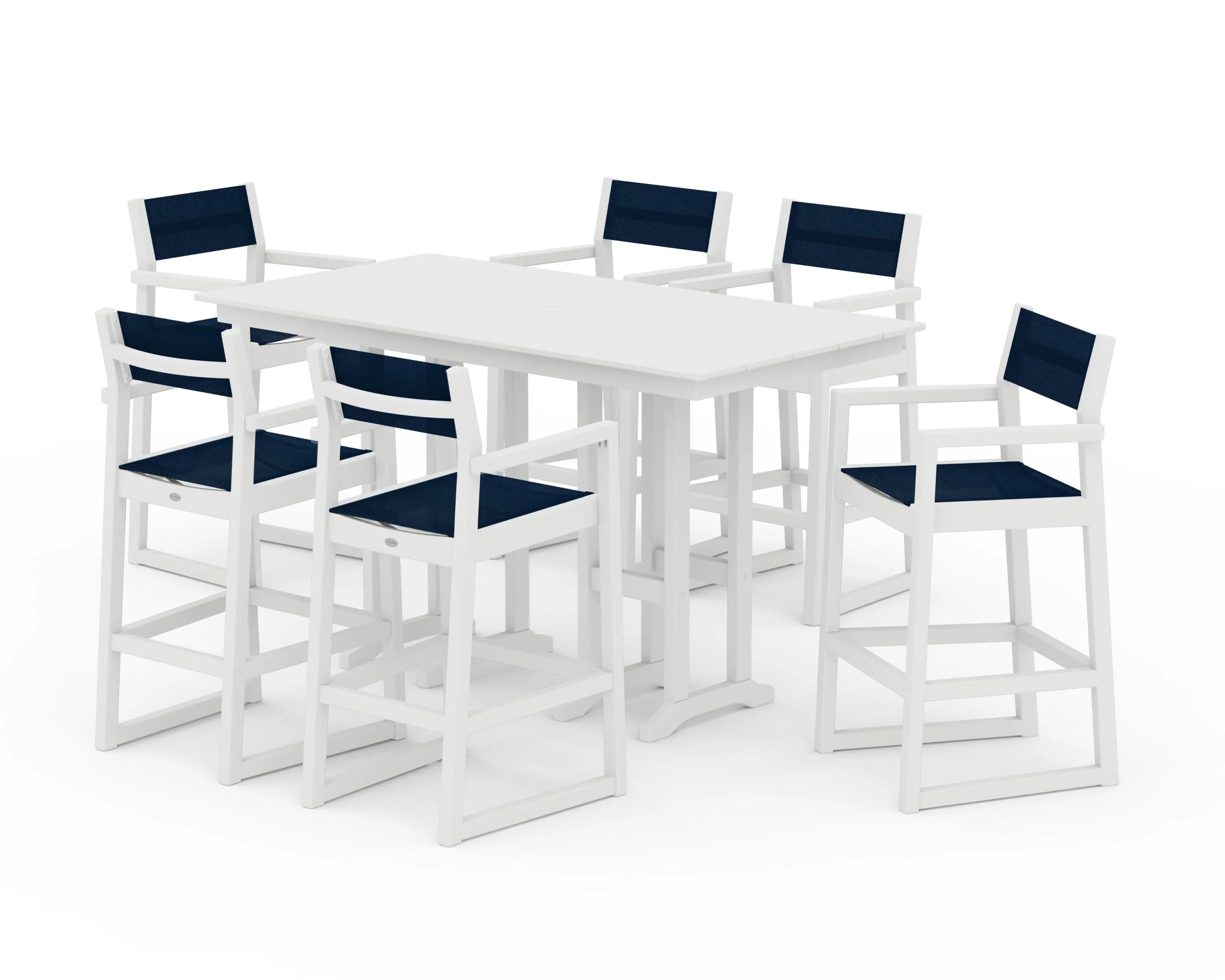 EDGE Sling Arm Chair 7-Piece Farmhouse Bar Set - Image 31